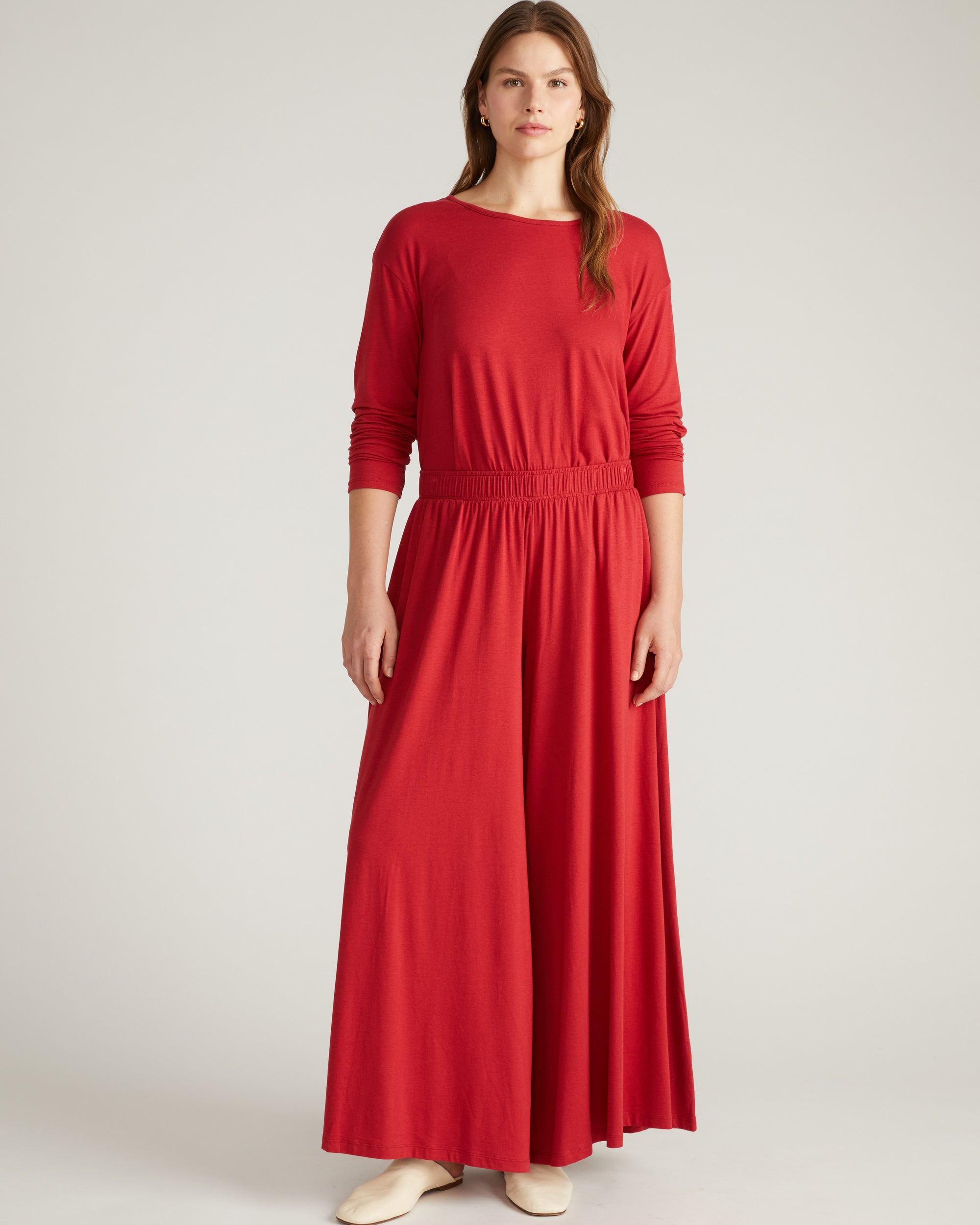 Pina Long Sleeve Lounge Tee - Raspberry