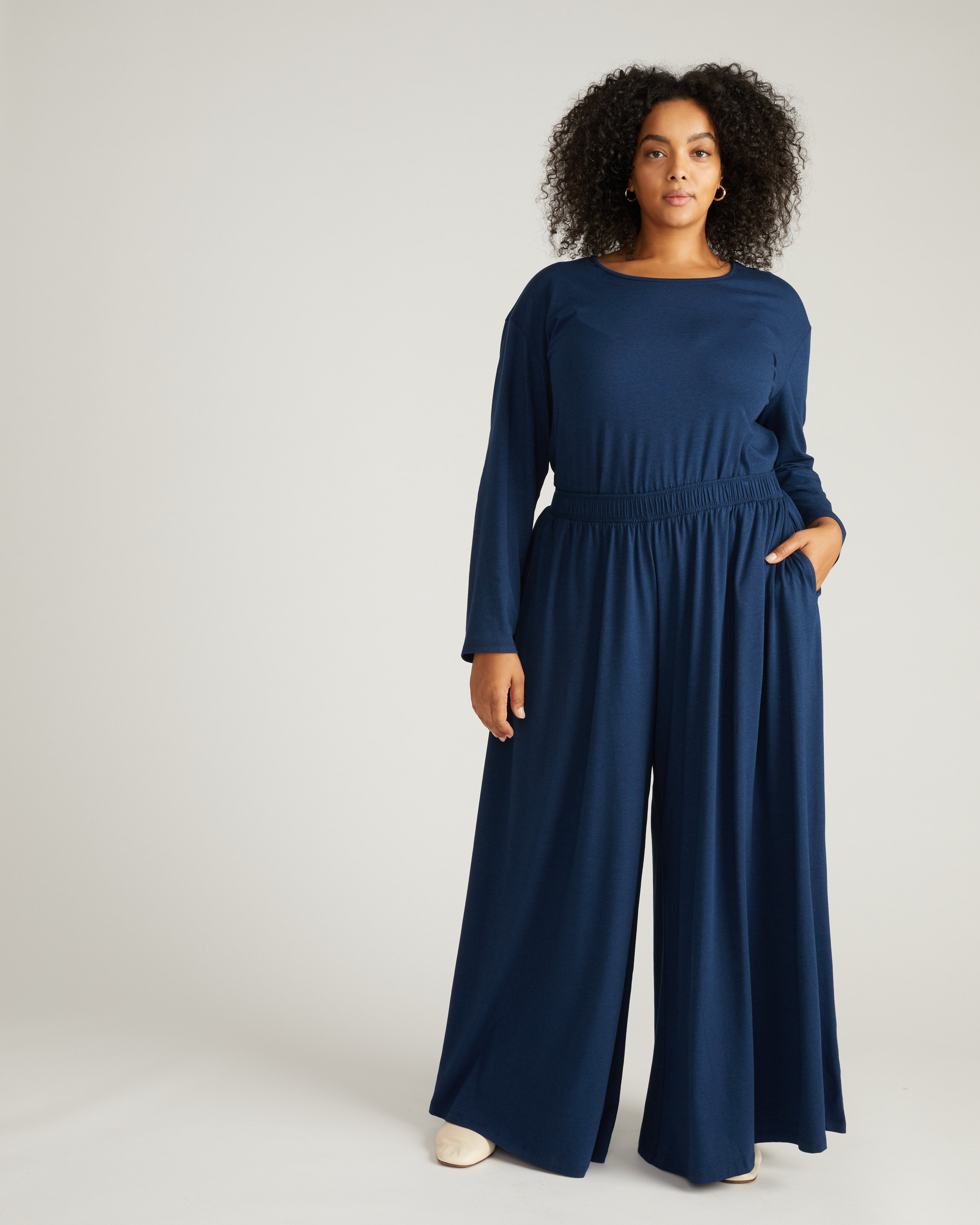 Pina Long Sleeve Lounge Tee - Pageant Blue – Universal Standard