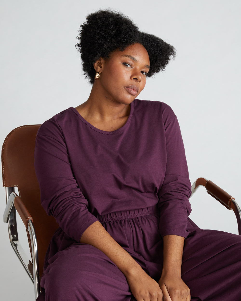 Pina Long Sleeve Lounge Tee - Acai