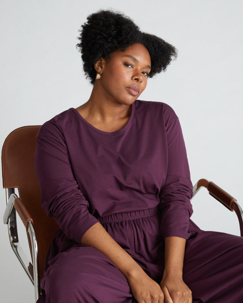 Pina Long Sleeve Lounge Tee - Acai