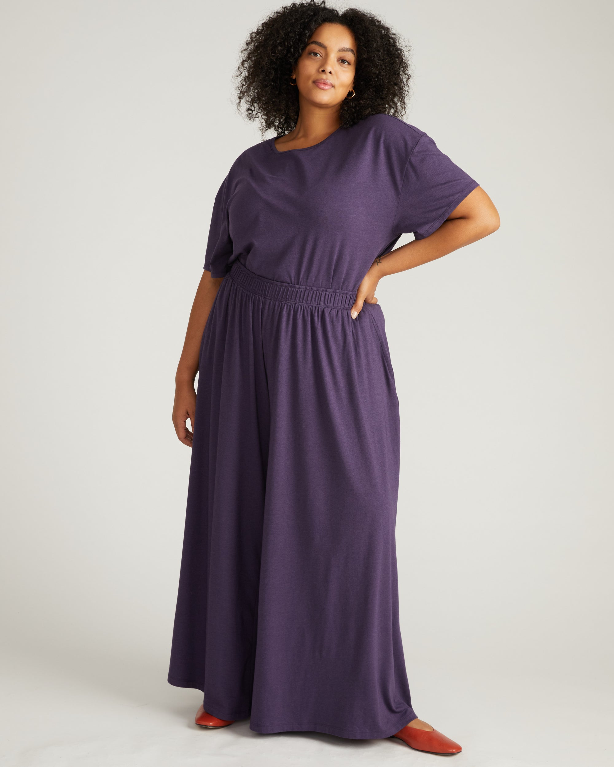 Isadora Wide Leg Lounge Pants - Anthracite