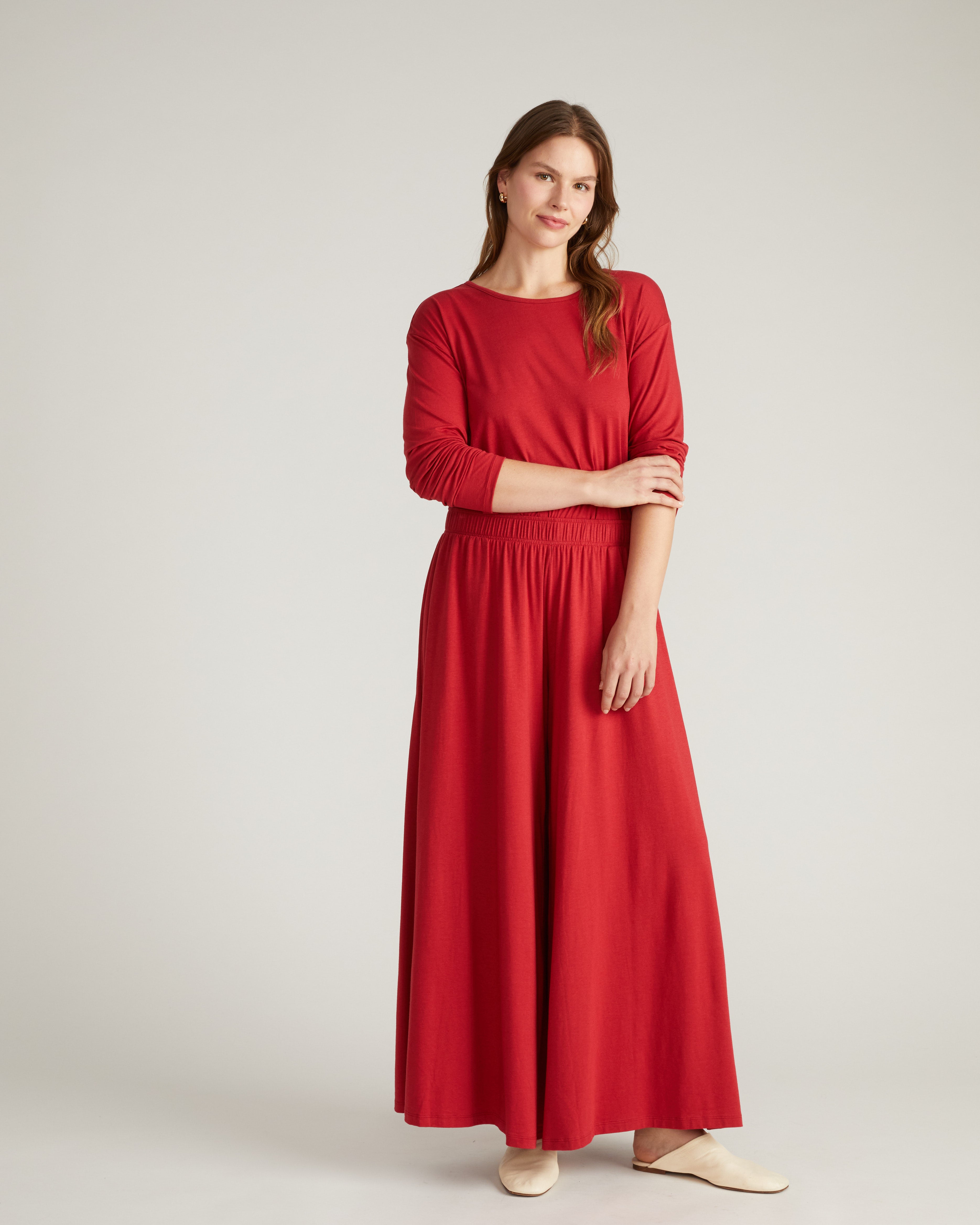 Isadora Wide Leg Lounge Pants - Raspberry
