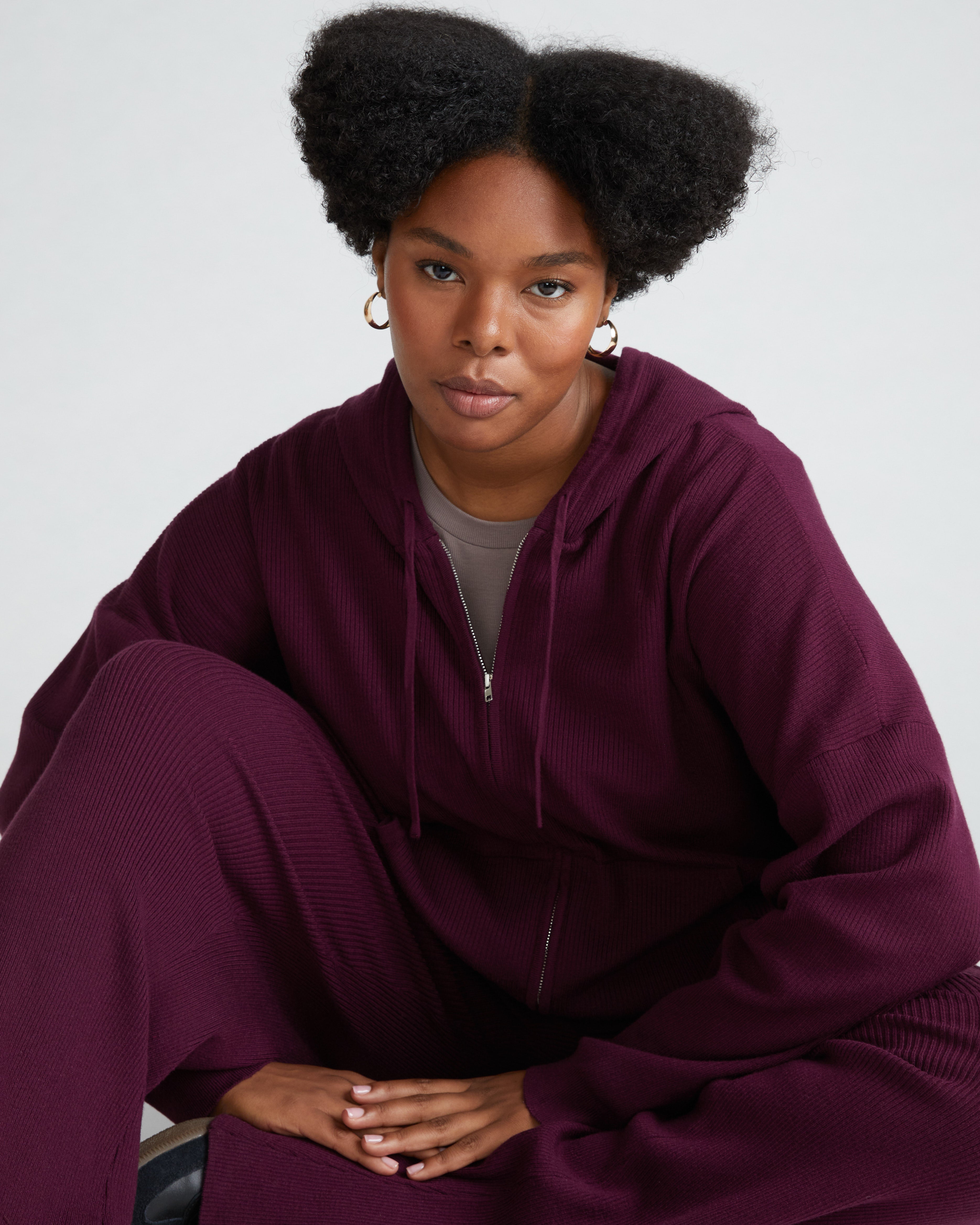 Knitted Mila Zip Hoodie - Acai – Universal Standard