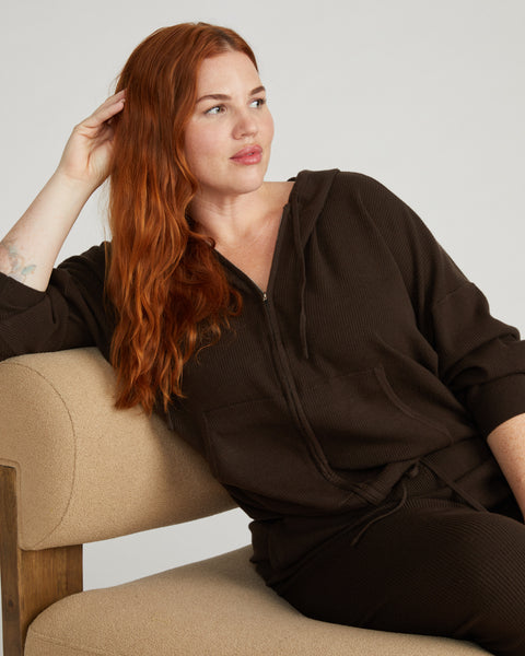 Knitted Mila Zip Hoodie - Espresso – Universal Standard