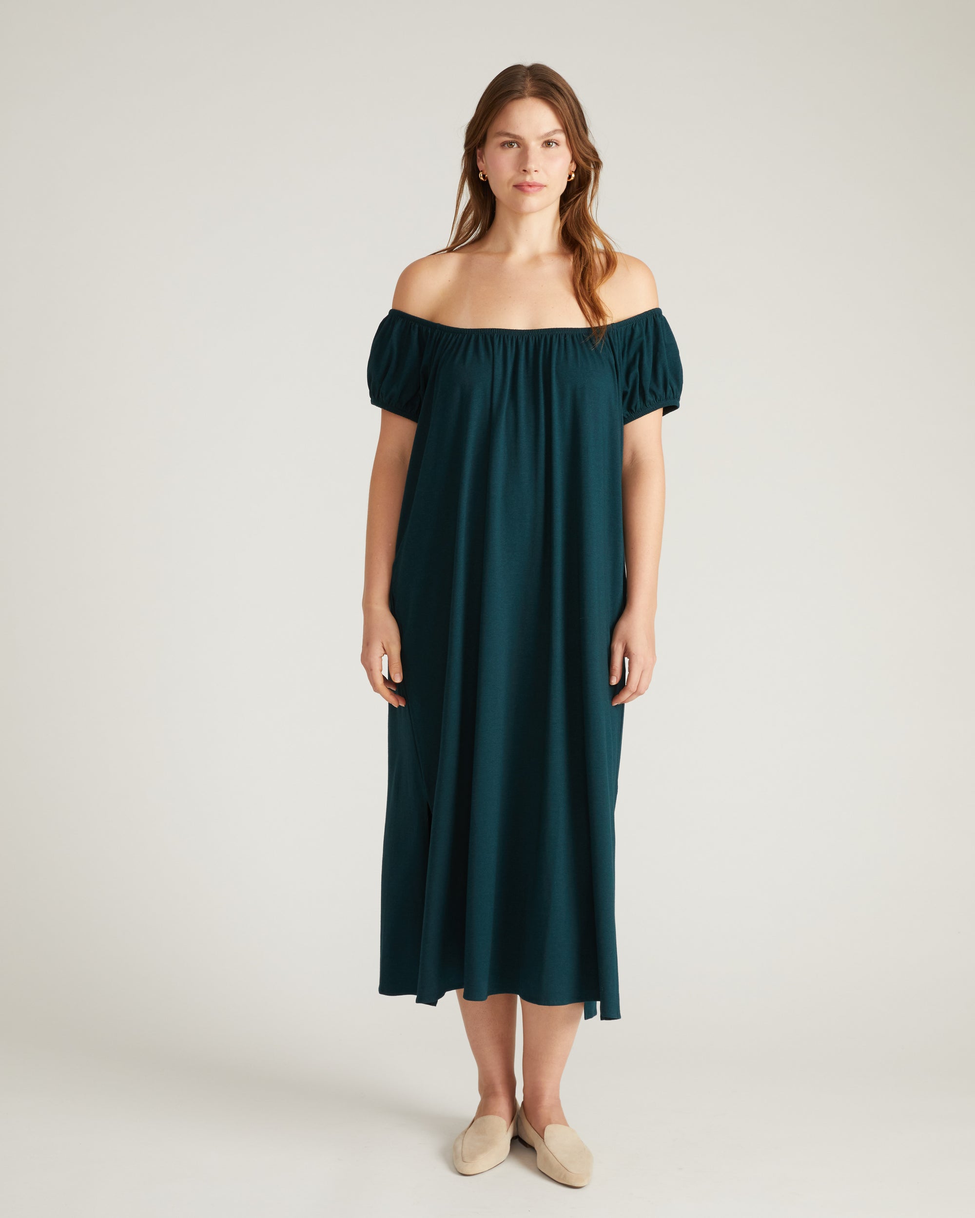Lilian Long Sleep Dress - Deep Sea