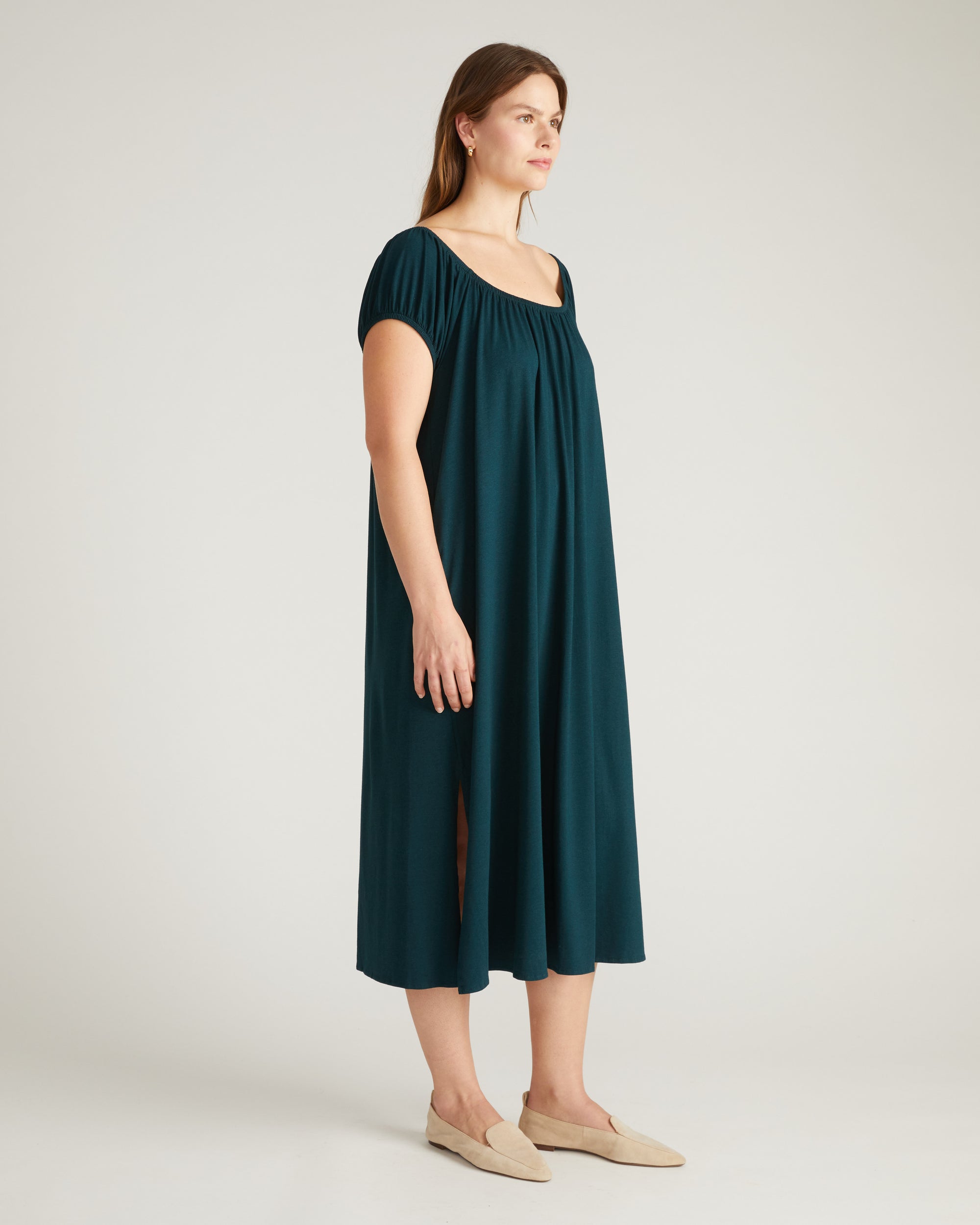 Lilian Long Sleep Dress - / Deep Sea- Size2XS - by Universal Standard Lilian Long Sleep Dress - / Deep Sea- Size2XS - by Universal Standard