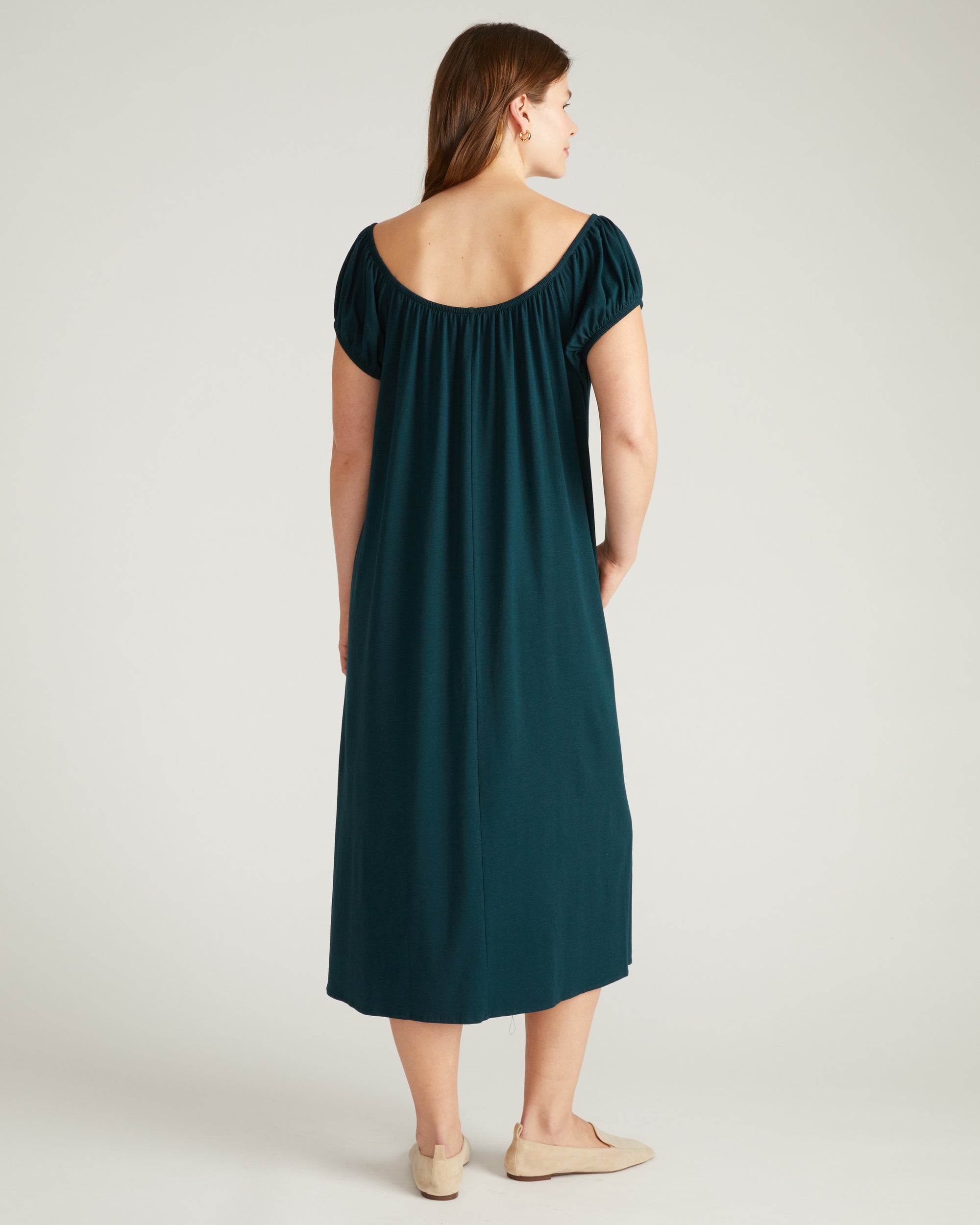Lilian Long Sleep Dress - Deep Sea