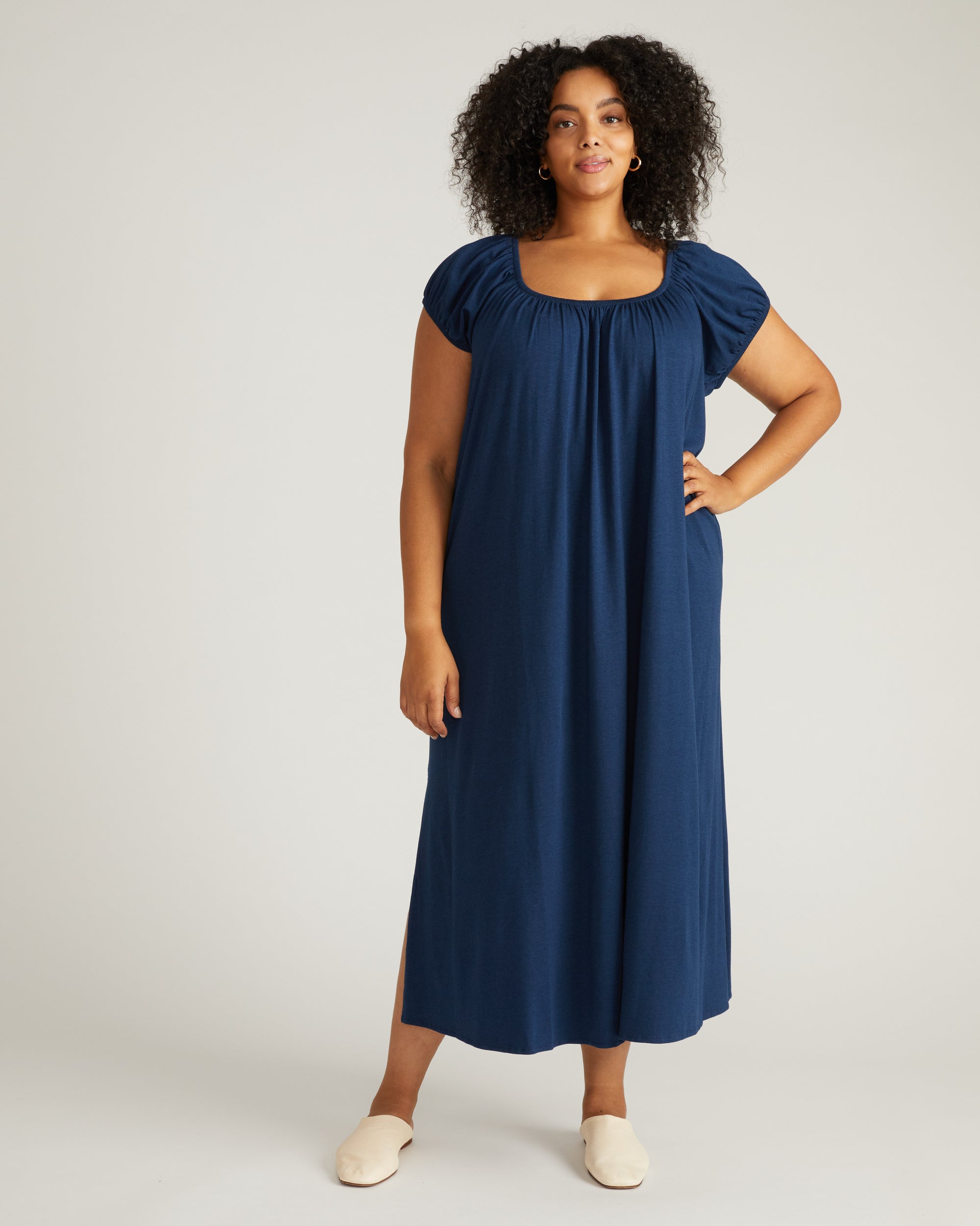 Lilian Long Sleep Dress - / Pageant Blue- Size3XS