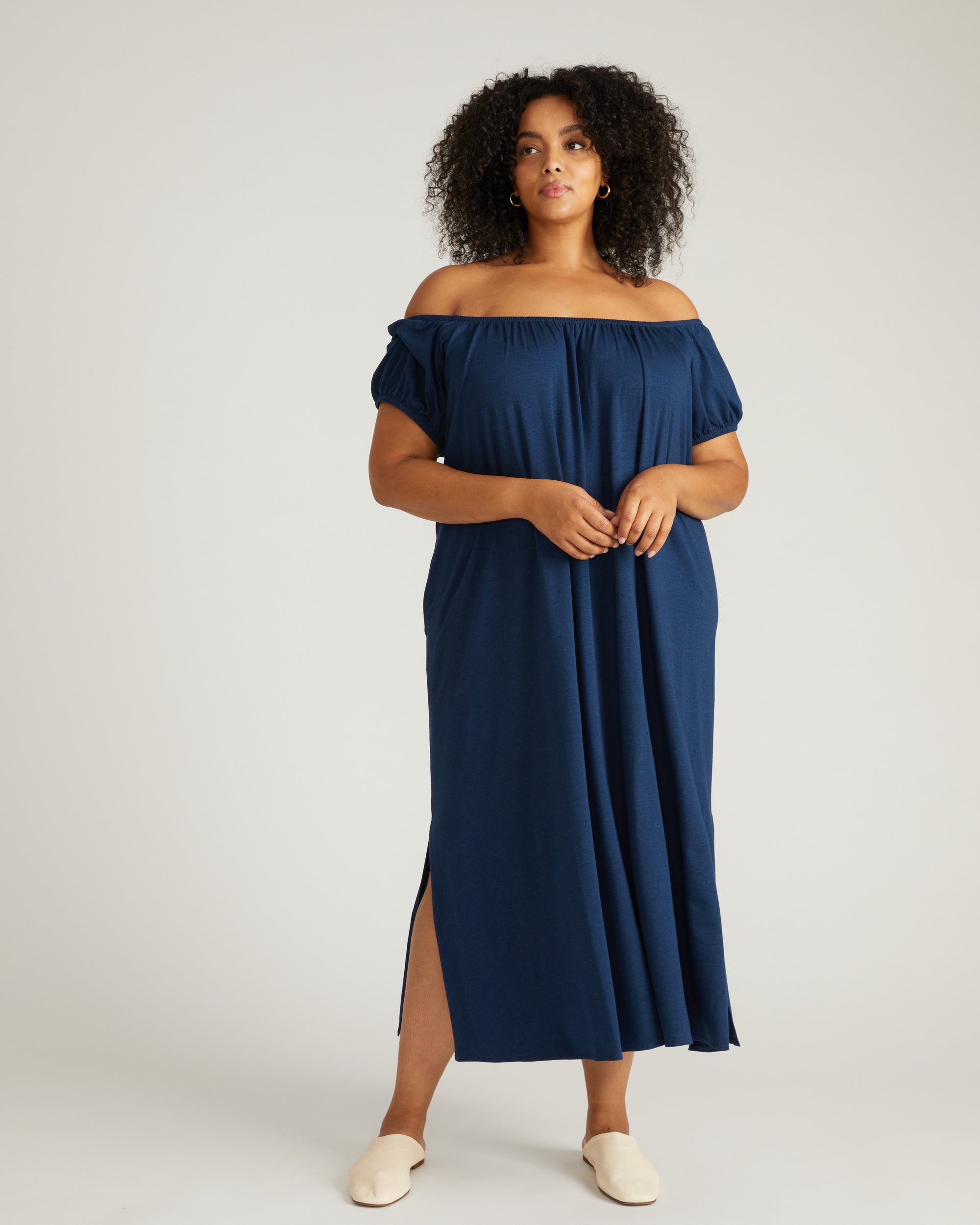 Lilian Long Sleep Dress - Pageant Blue