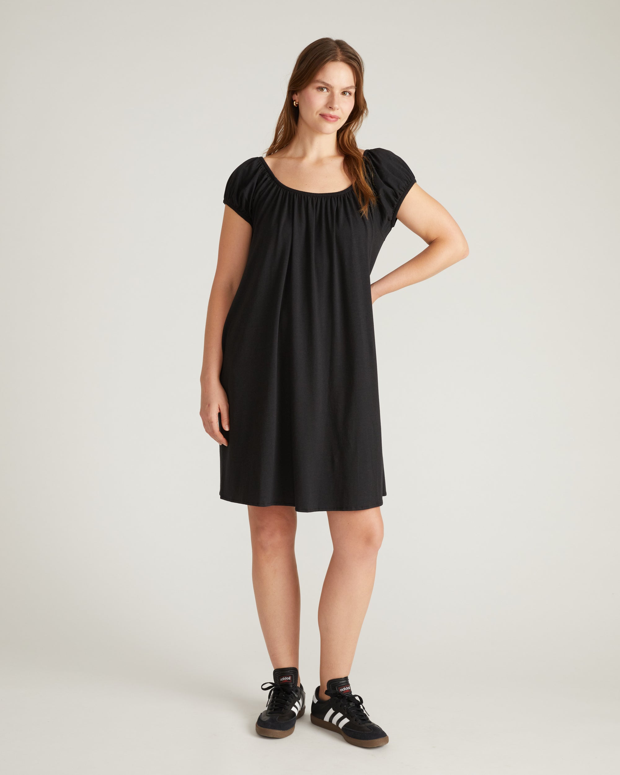 Lilian Short Sleep Dress - Black