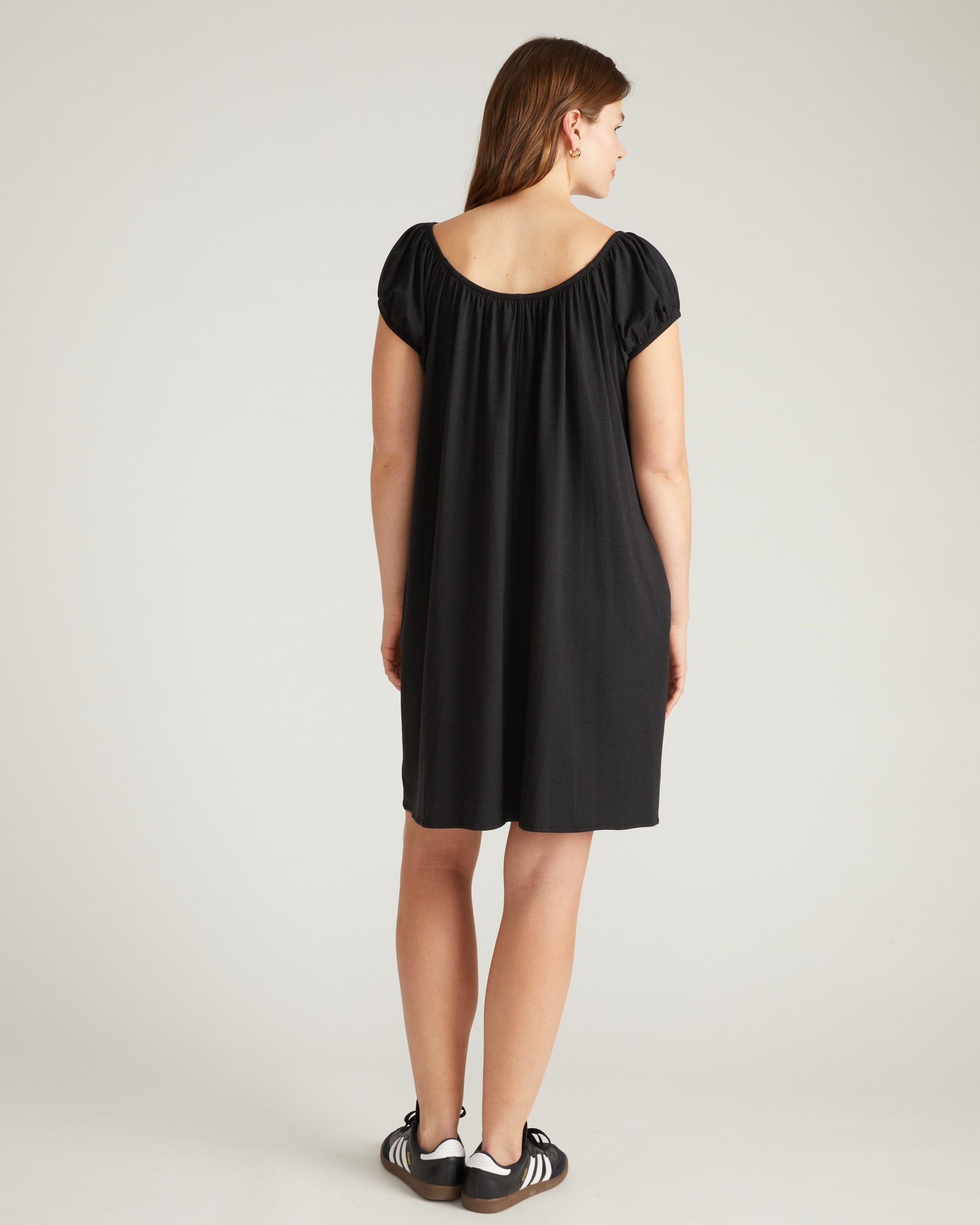 Lilian Short Sleep Dress - Black