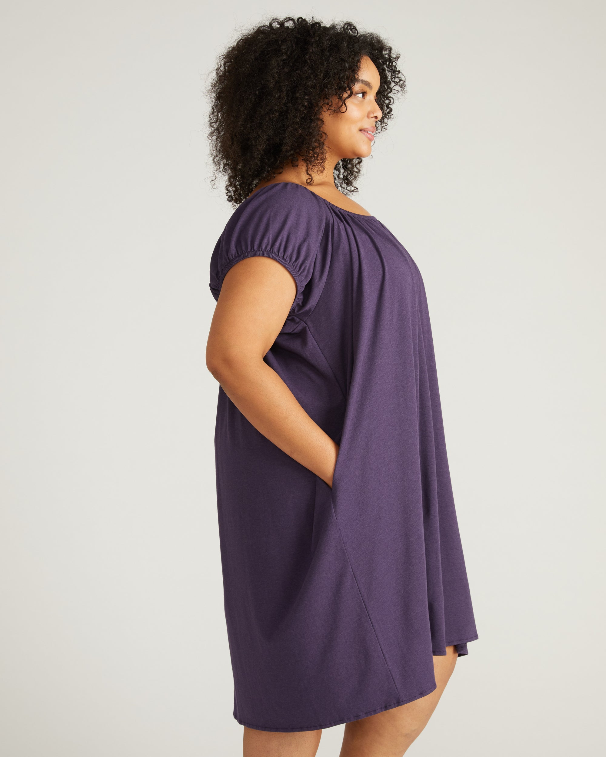 Lilian Short Sleep Dress - Anthracite