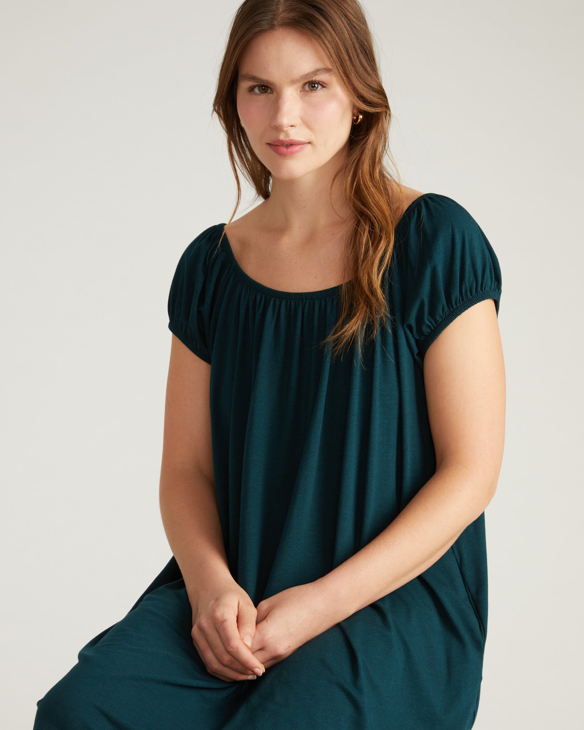 Lilian Short Sleep Dress - Deep Sea