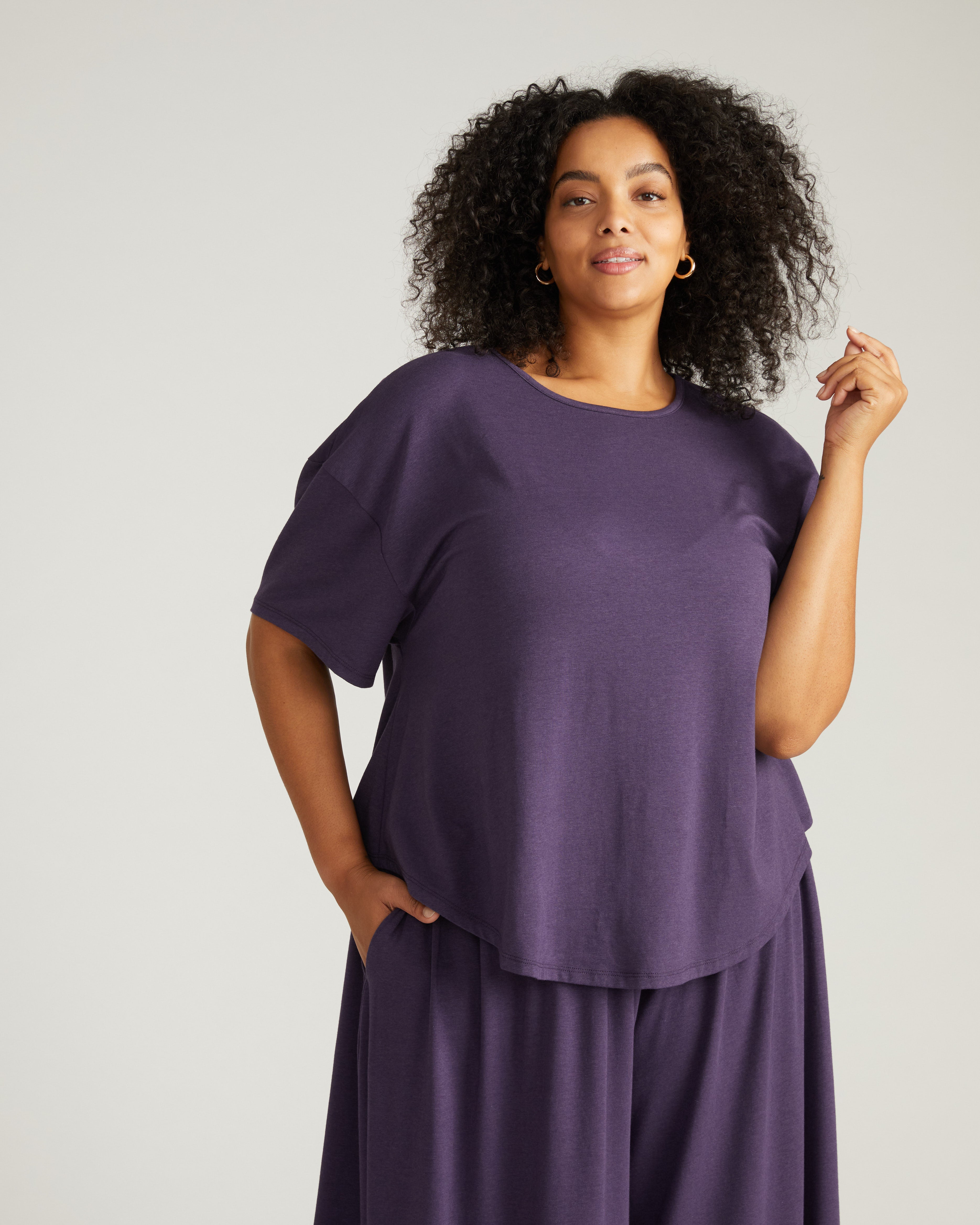 Pina Short Sleeve Lounge Tee - Anthracite