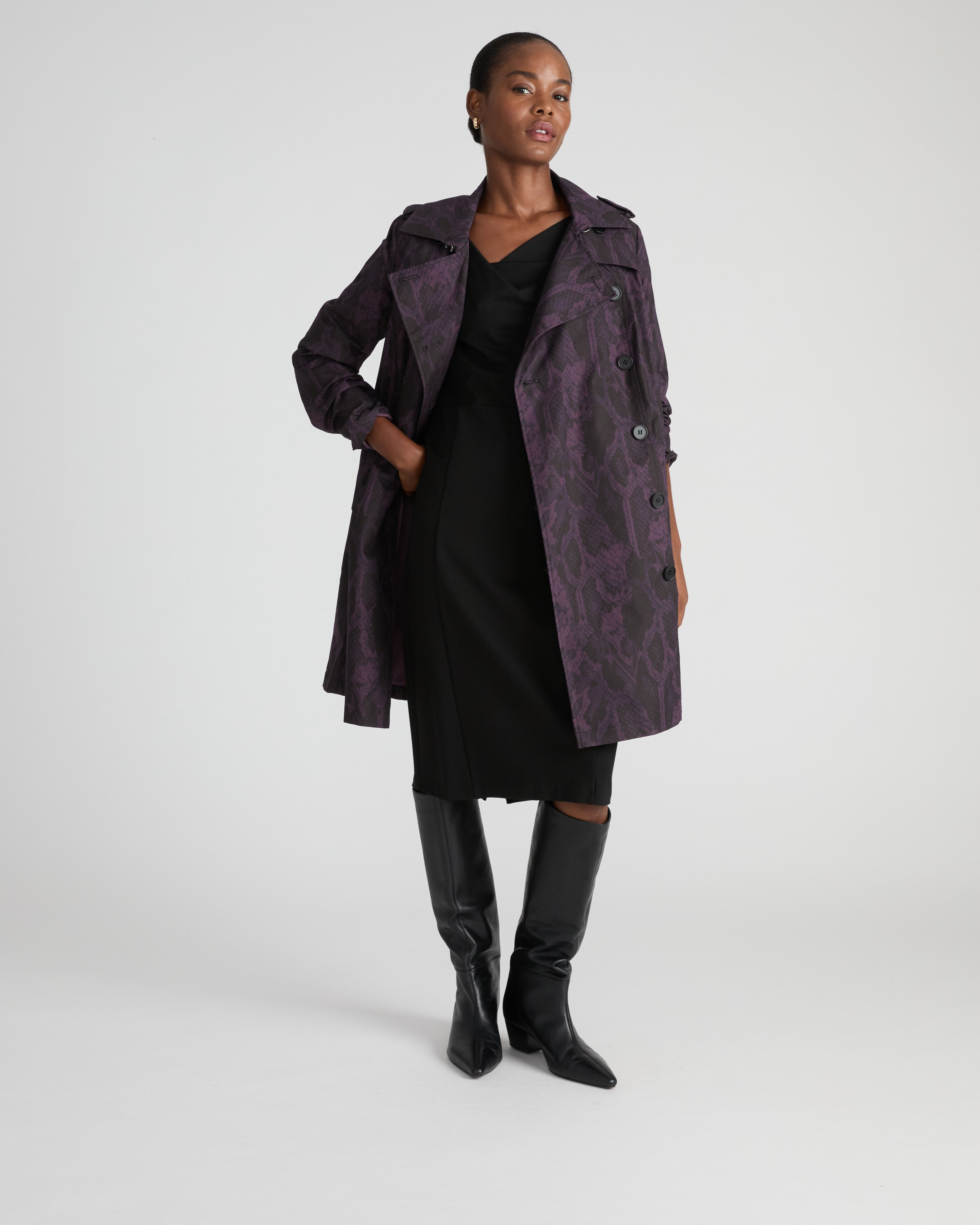 Derjon Trench Coat - Gamay Serpent Print – Universal Standard