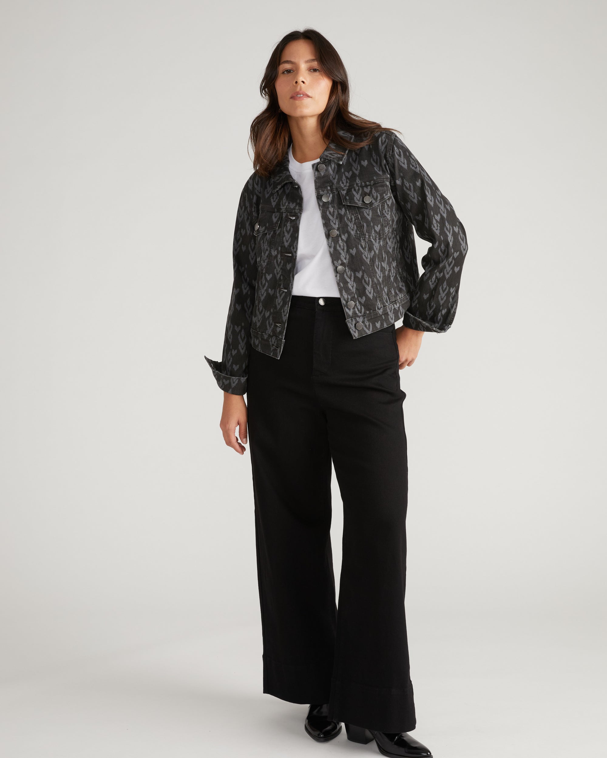 Kelsey Denim Jacket - Ikat Print