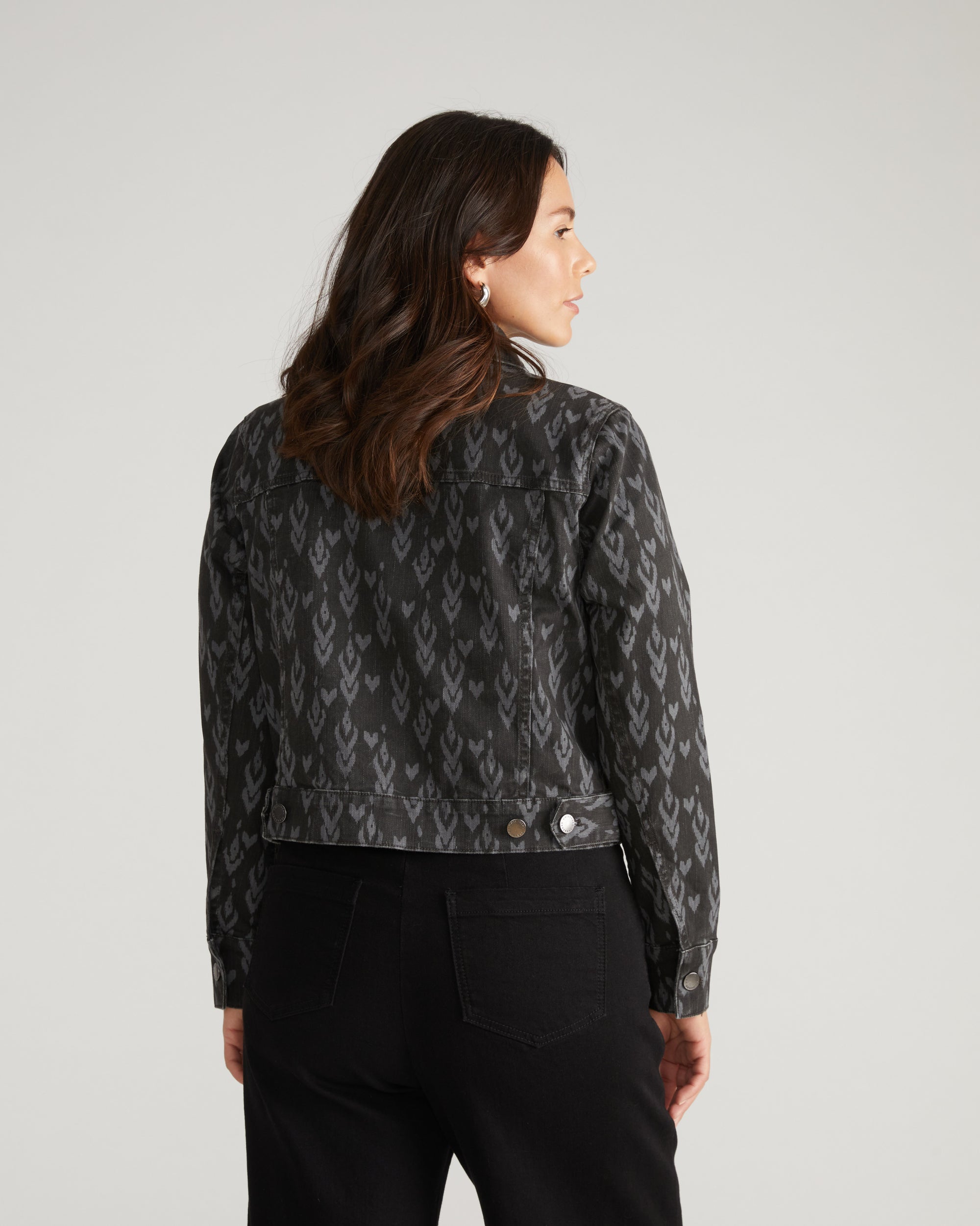 Kelsey Denim Jacket - Ikat Print