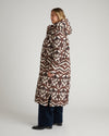 Everest Long Hooded Puffer 2 - Chocolate Ikat Print | Plus Size & Straight Size Women's Fashion | Universal Standard