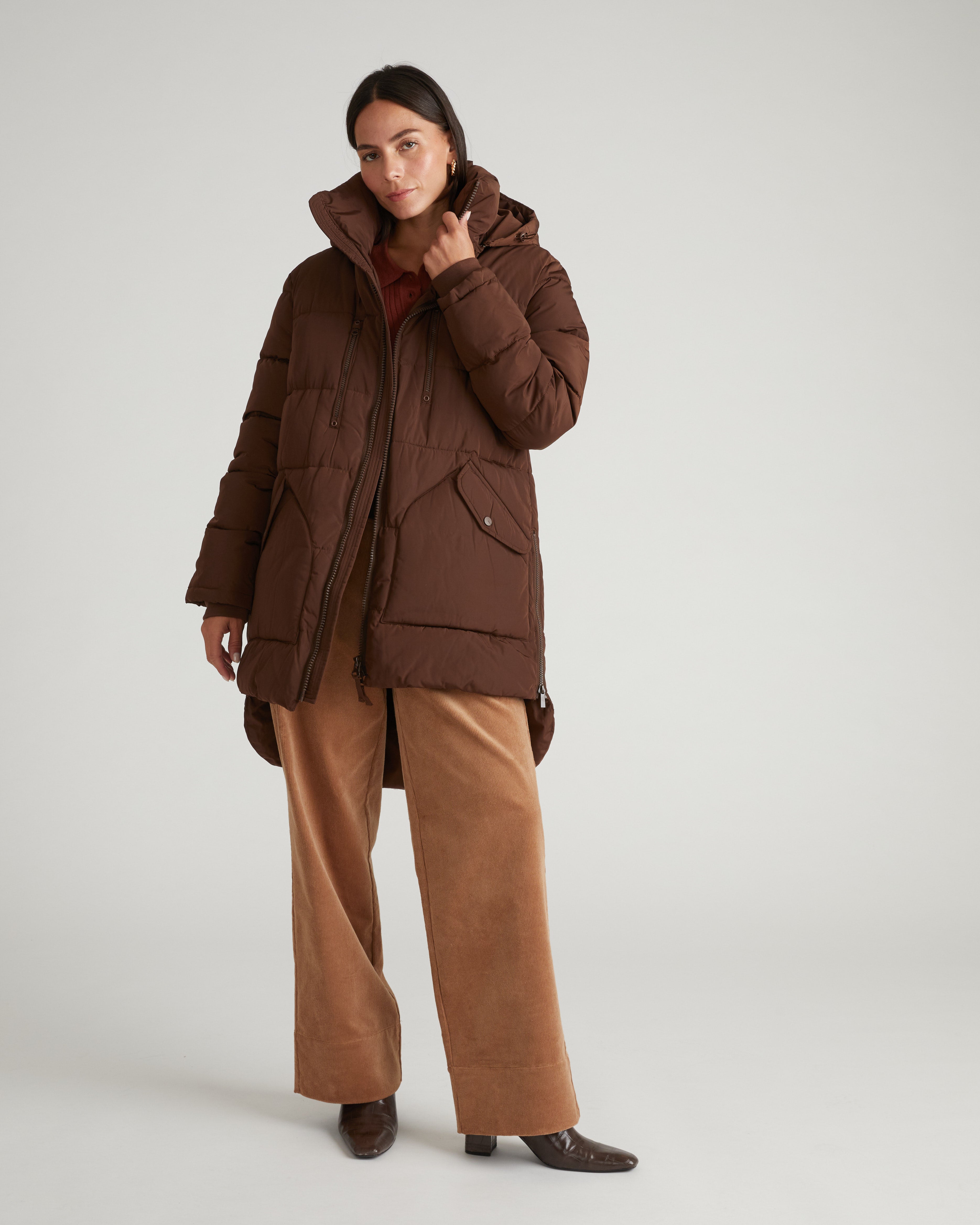Matterhorn Mid Hooded Puffer - Coffee – Universal Standard