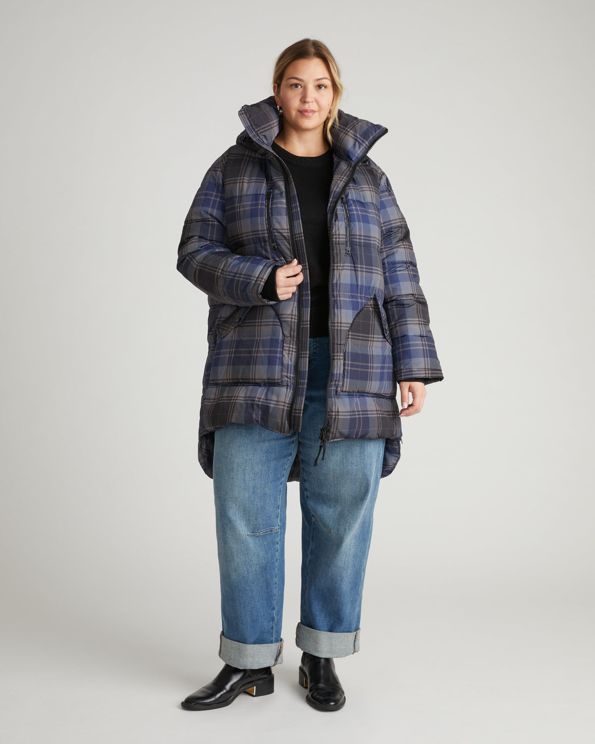 Matterhorn Mid Hooded Puffer - Ashbury Plaid | Plus Size & Straight Size Women's Fashion | Universal Standard