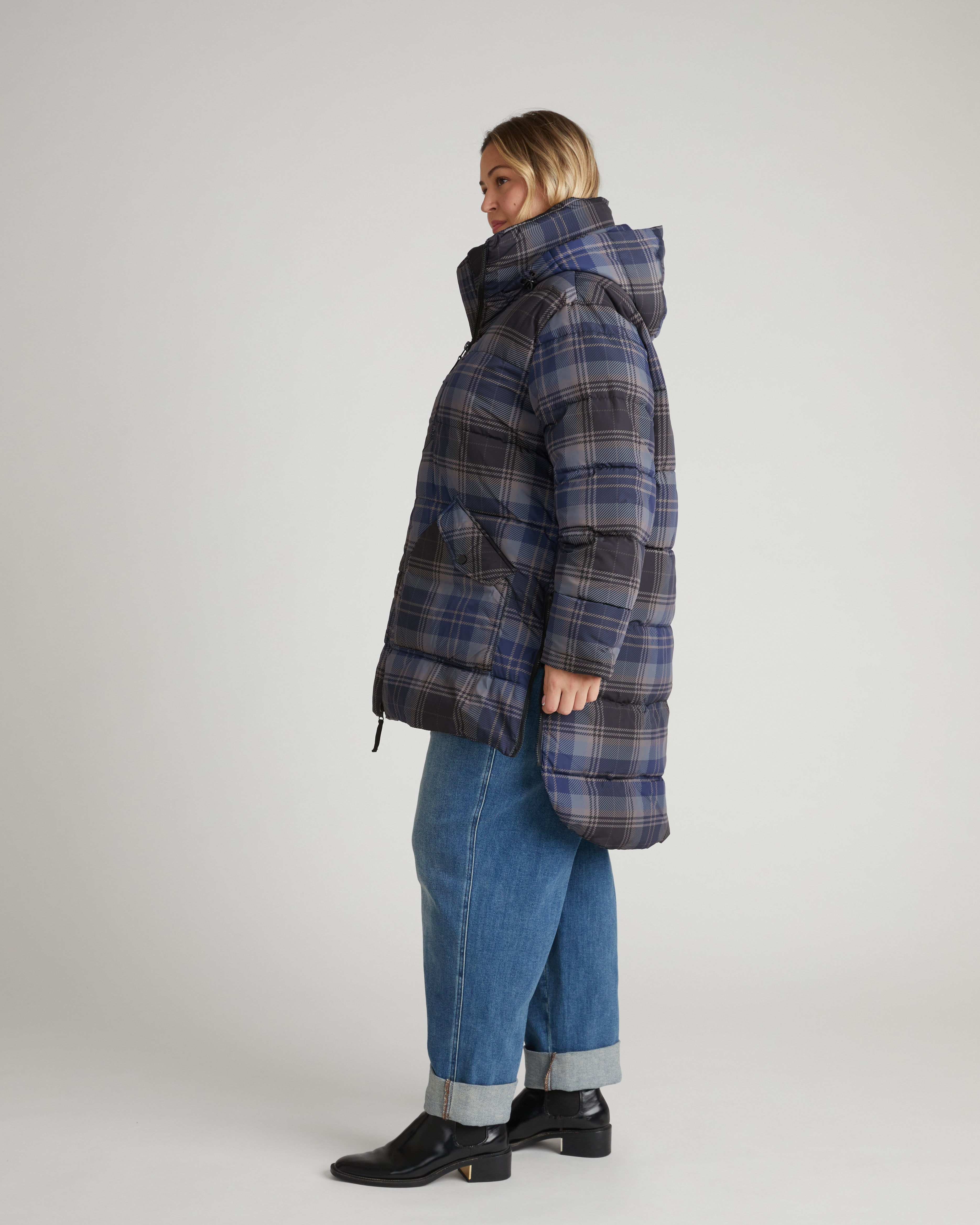 Matterhorn Mid Hooded Puffer - Ashbury Plaid – Universal Standard