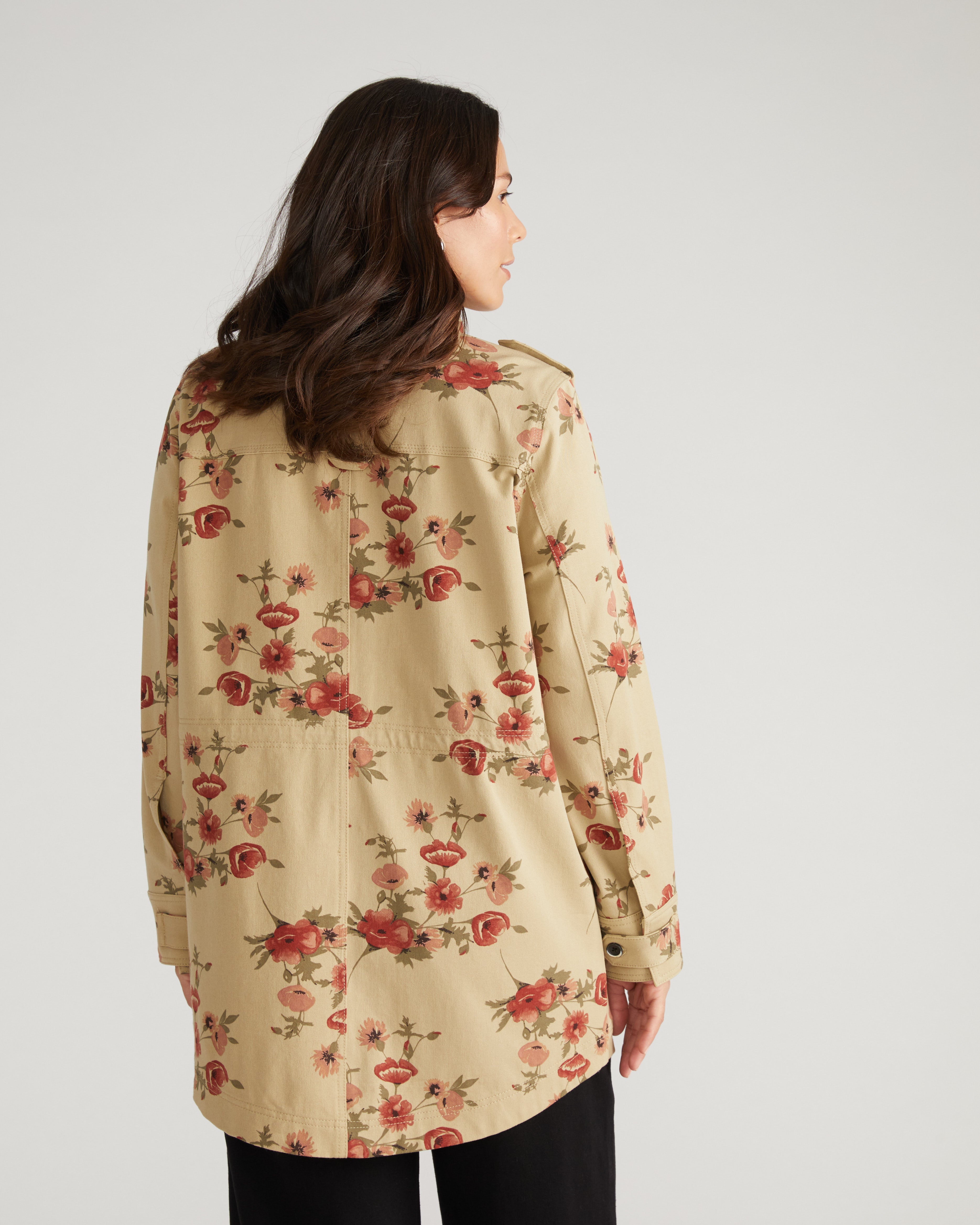 美品☆プラダ CLOQUET FLOWER JACKET ジャガード ブルゾン Vineyard Stretch Cotton Twill Jacket - Wild Flower Bouquet Print