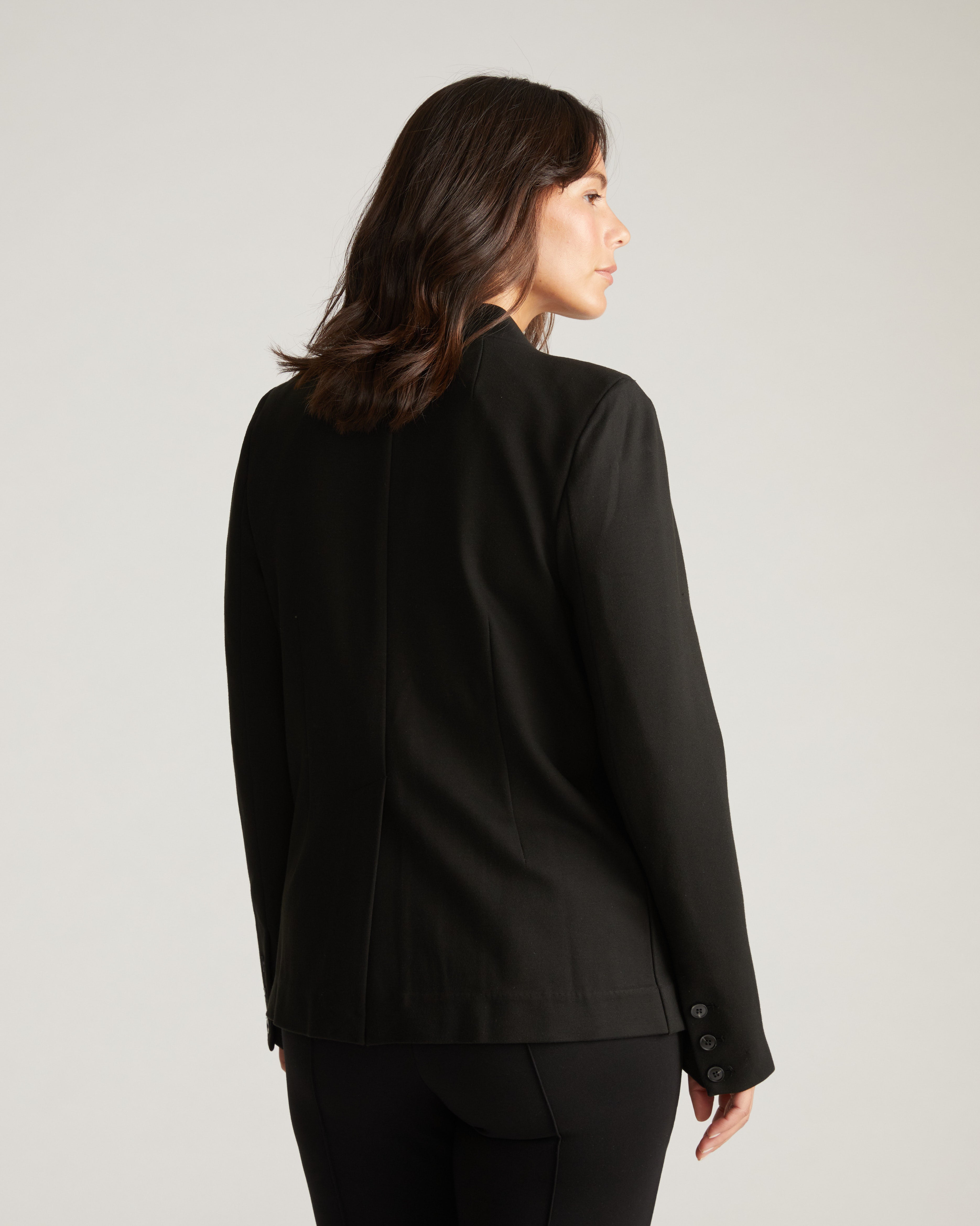 Lennox Collarless Ponte Blazer - Black – Universal Standard