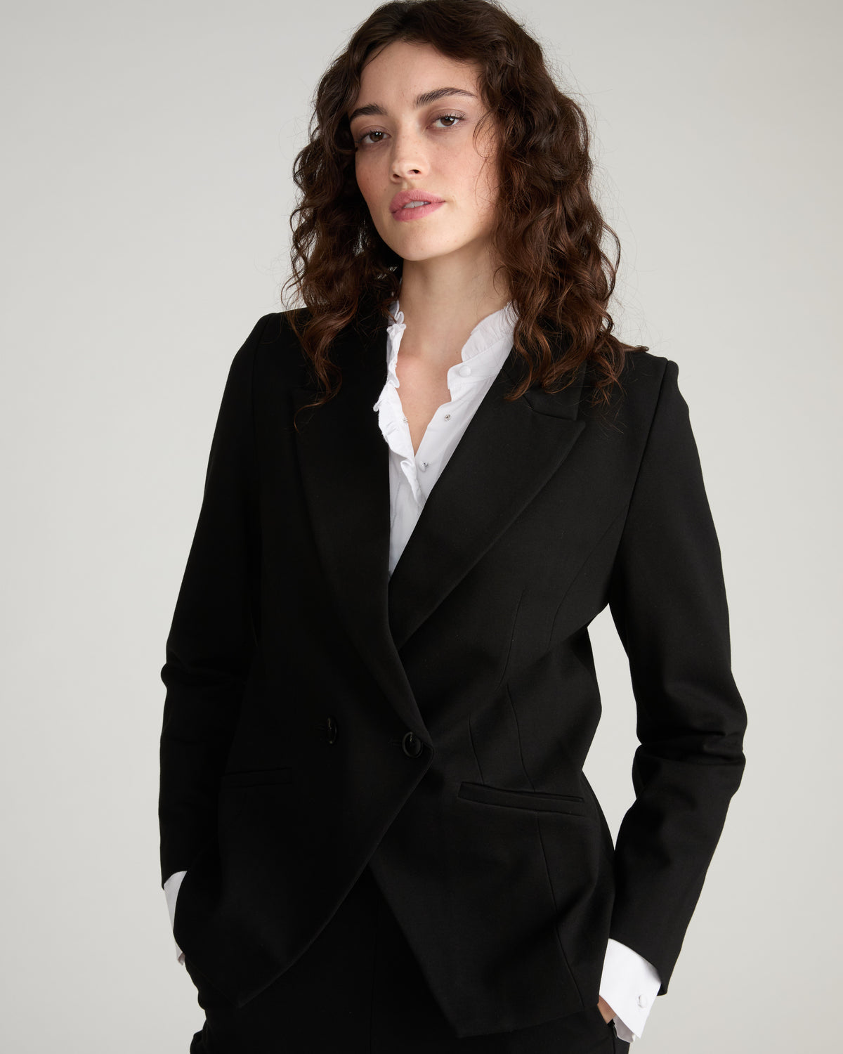 Bianca Double Breasted Ponte Blazer - Black | Plus Size & Straight Size Women's Fashion | Universal Standard