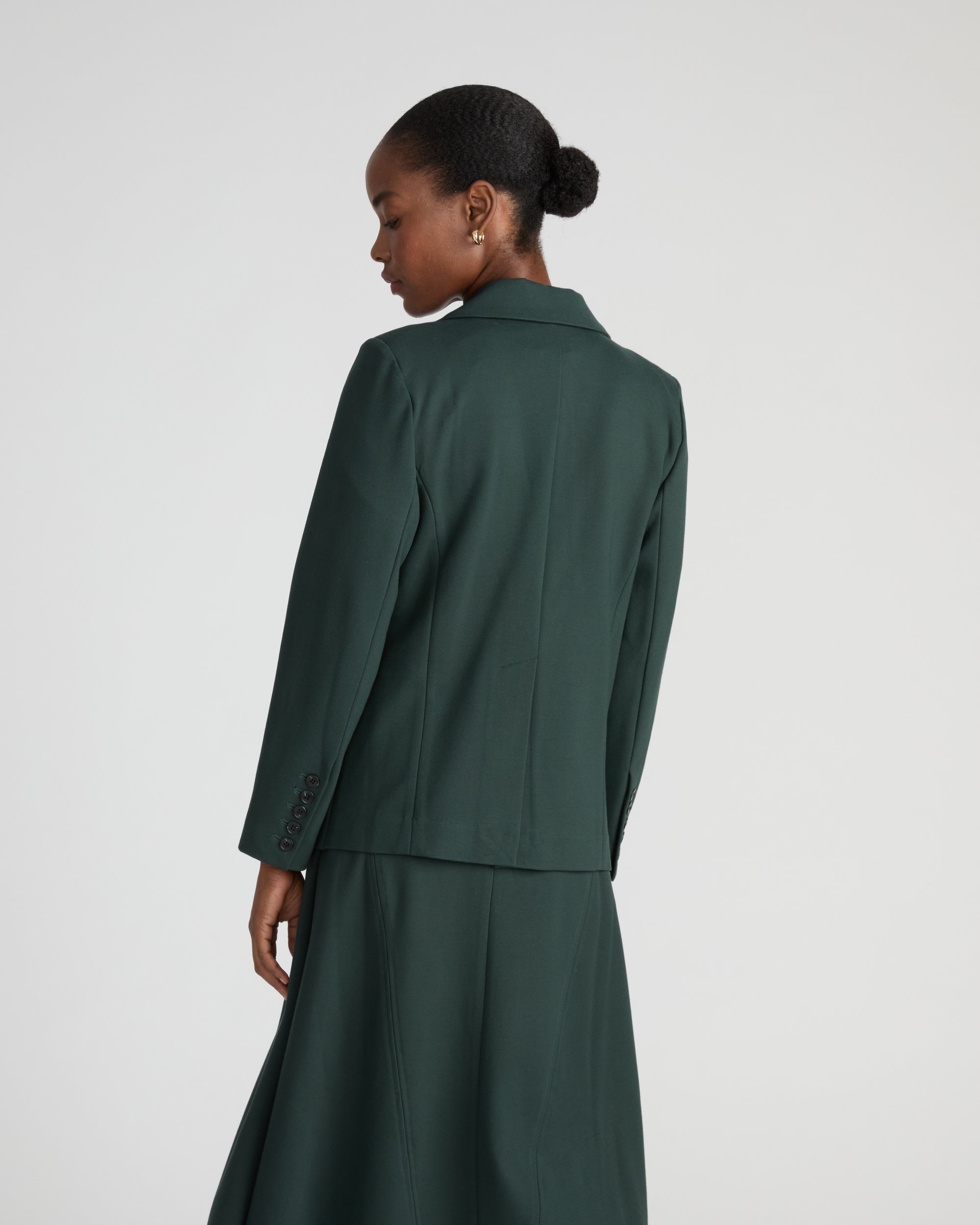 Bianca Double Breasted Ponte Blazer - Green Gemstone | Plus Size & Straight Size Women's Fashion | Universal Standard