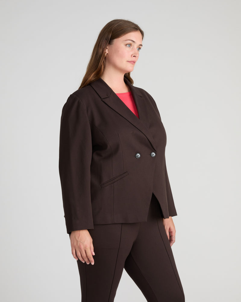 Bianca Double Breasted Ponte Blazer - Espresso | Plus Size & Straight Size Women's Fashion | Universal Standard