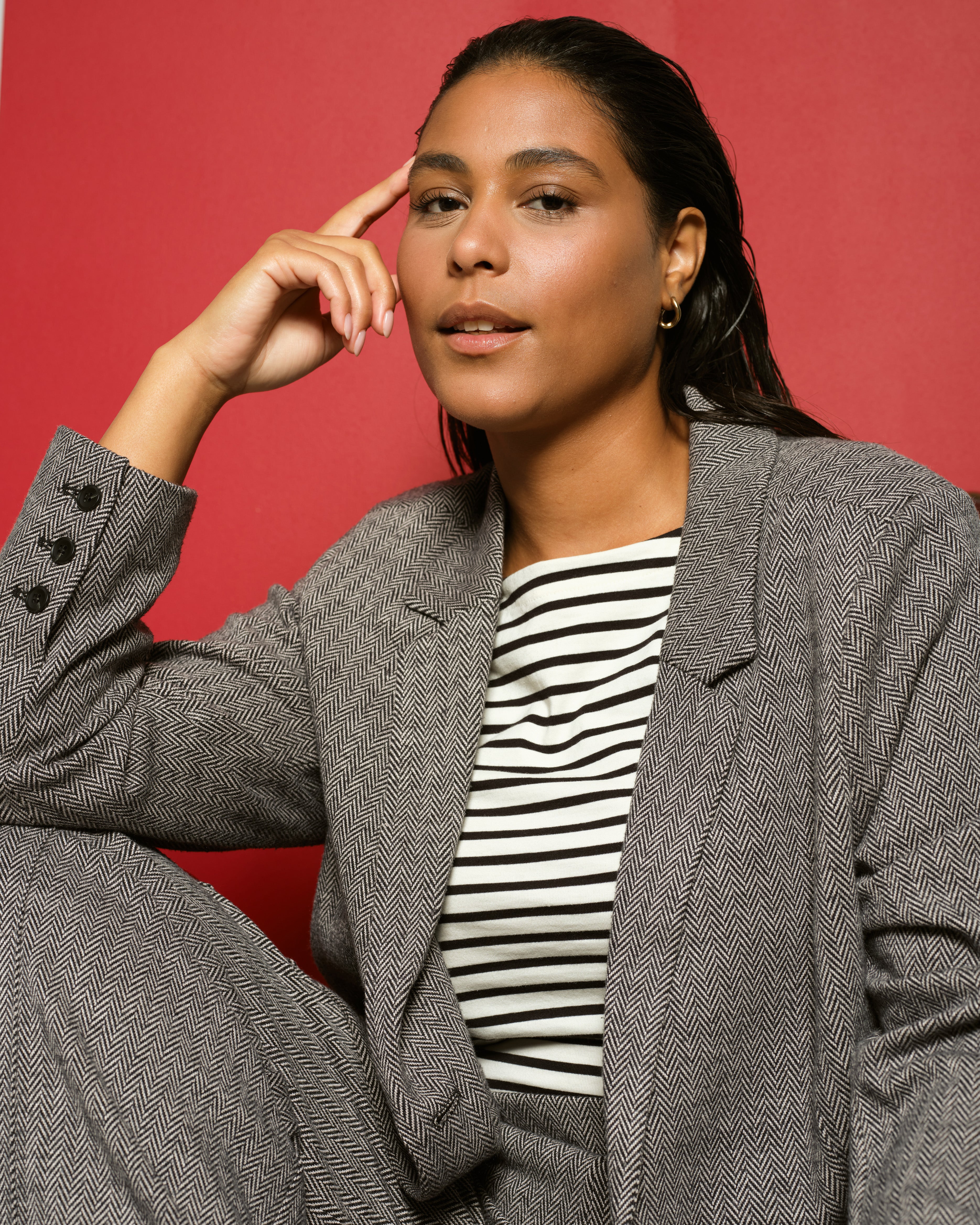 Beas Ponte Blazer - Herringbone Tweed – Universal Standard