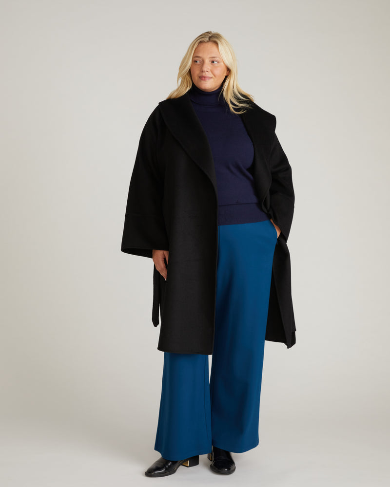 Asha Double Face Wool Coat - Black