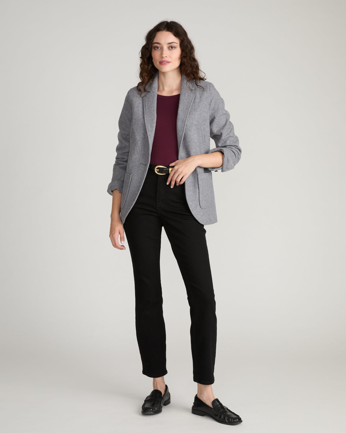 Kidjo Tailored Wool Blend Jacket - Barcarolle Gray