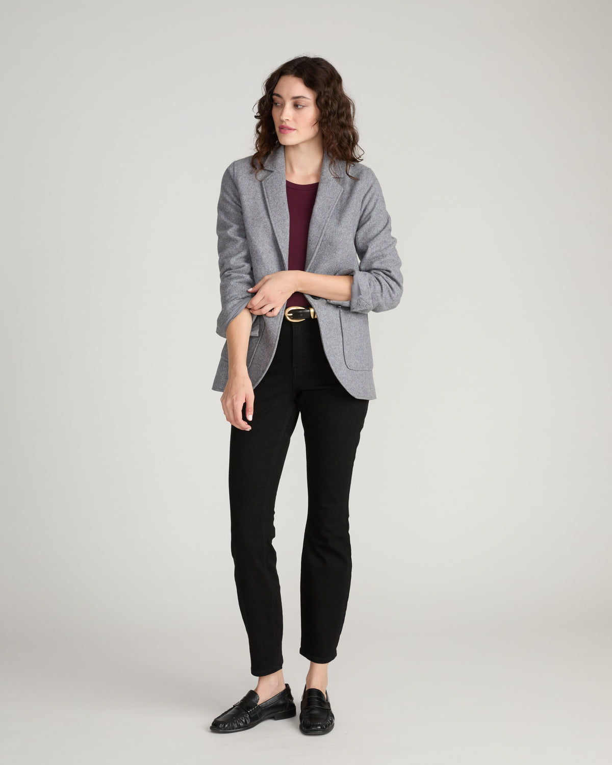 Kidjo Tailored Wool Blend Jacket - Barcarolle Gray