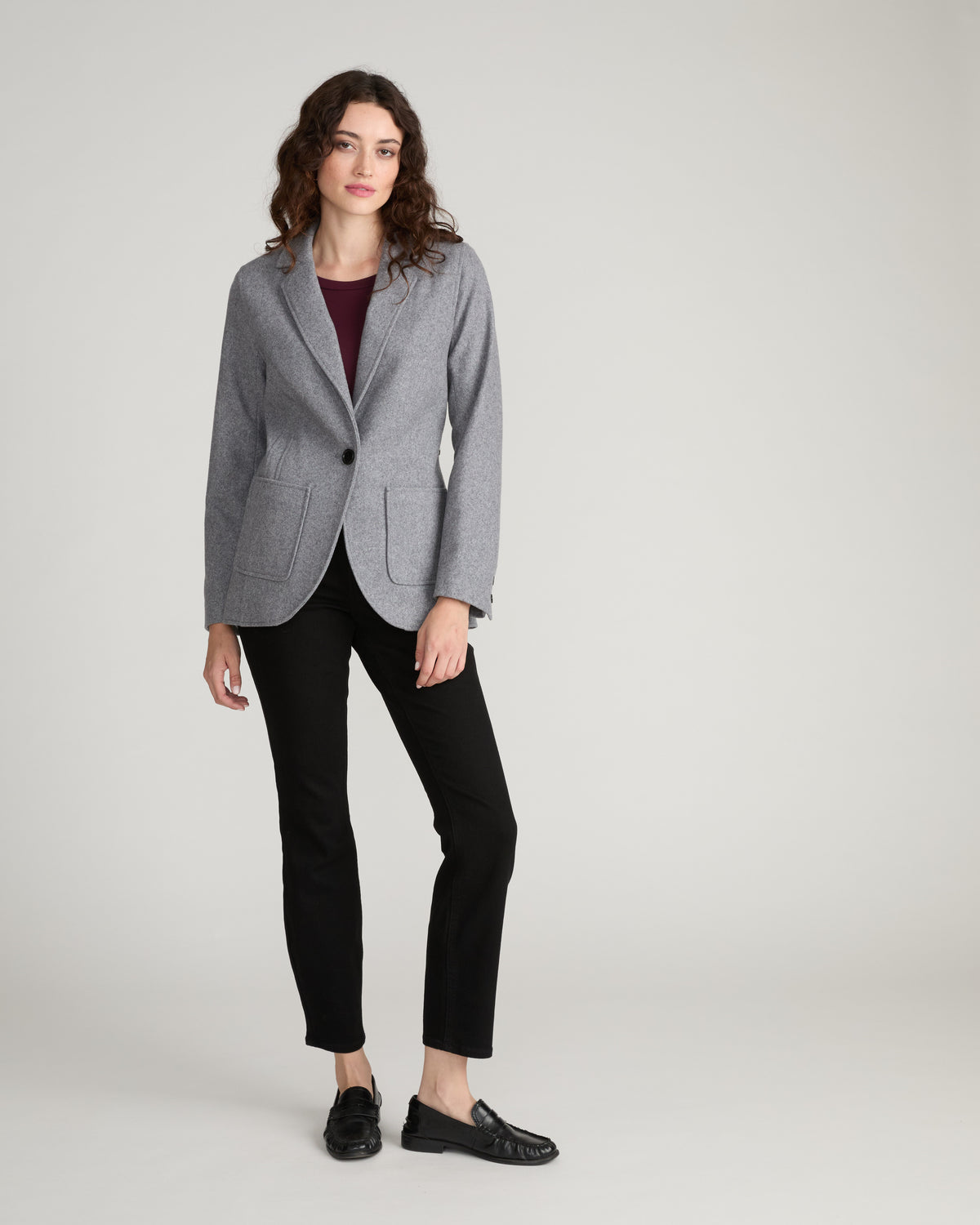 Kidjo Tailored Wool Blend Jacket - Barcarolle Gray