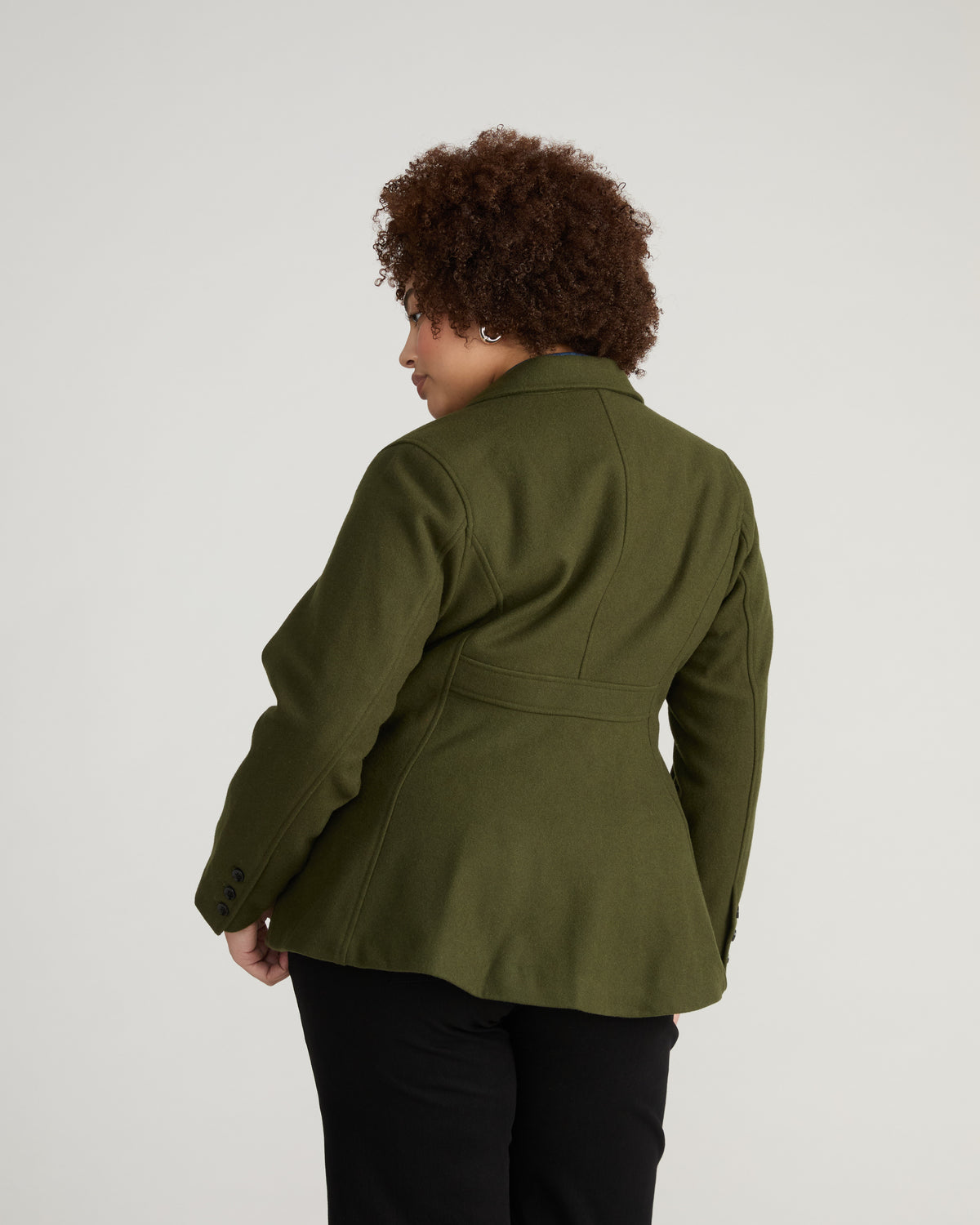 Kidjo Tailored Wool Blend Jacket - Deep Moss