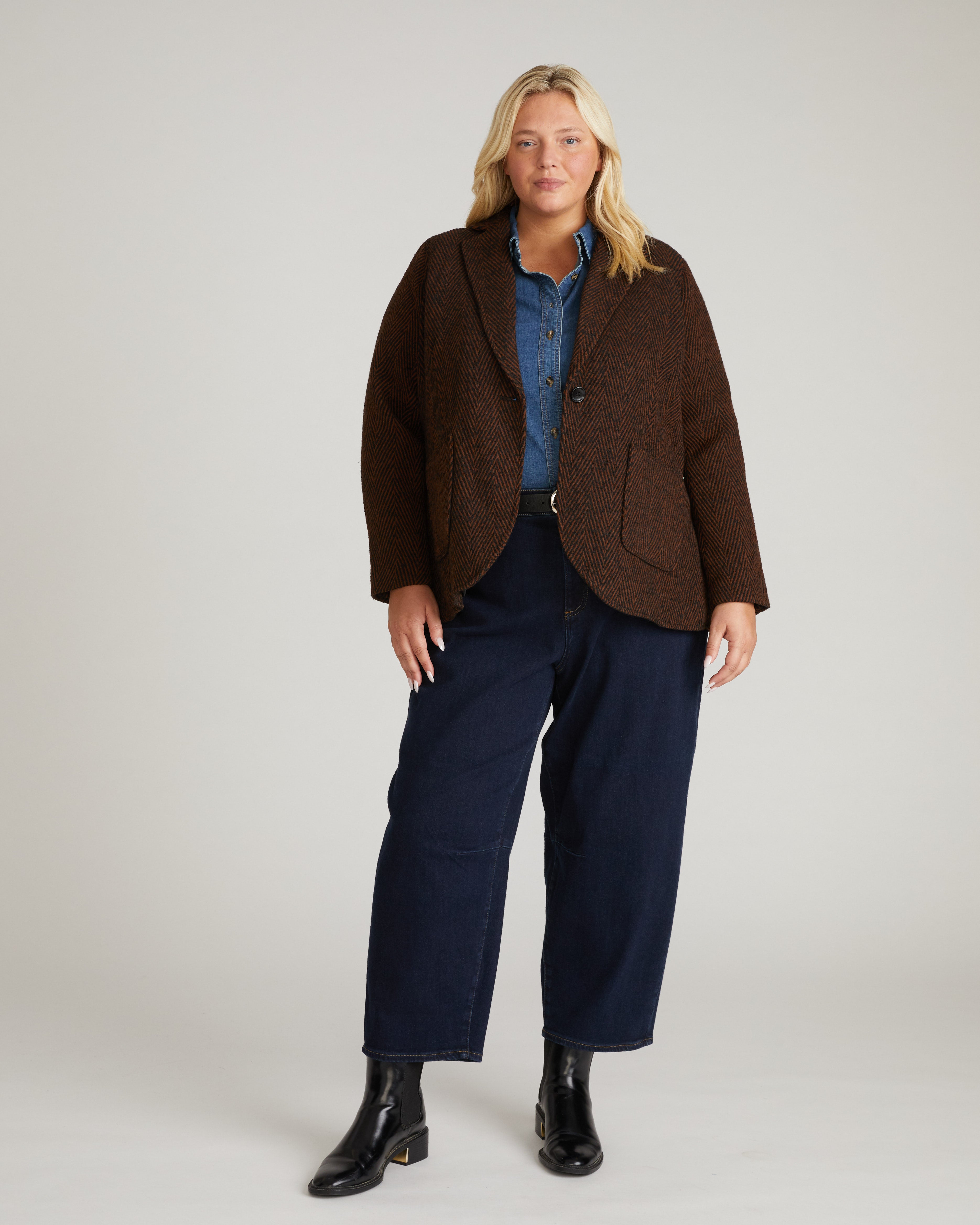 Kidjo Tailored Wool Jacket - Black/Brown Herringbone – Universal