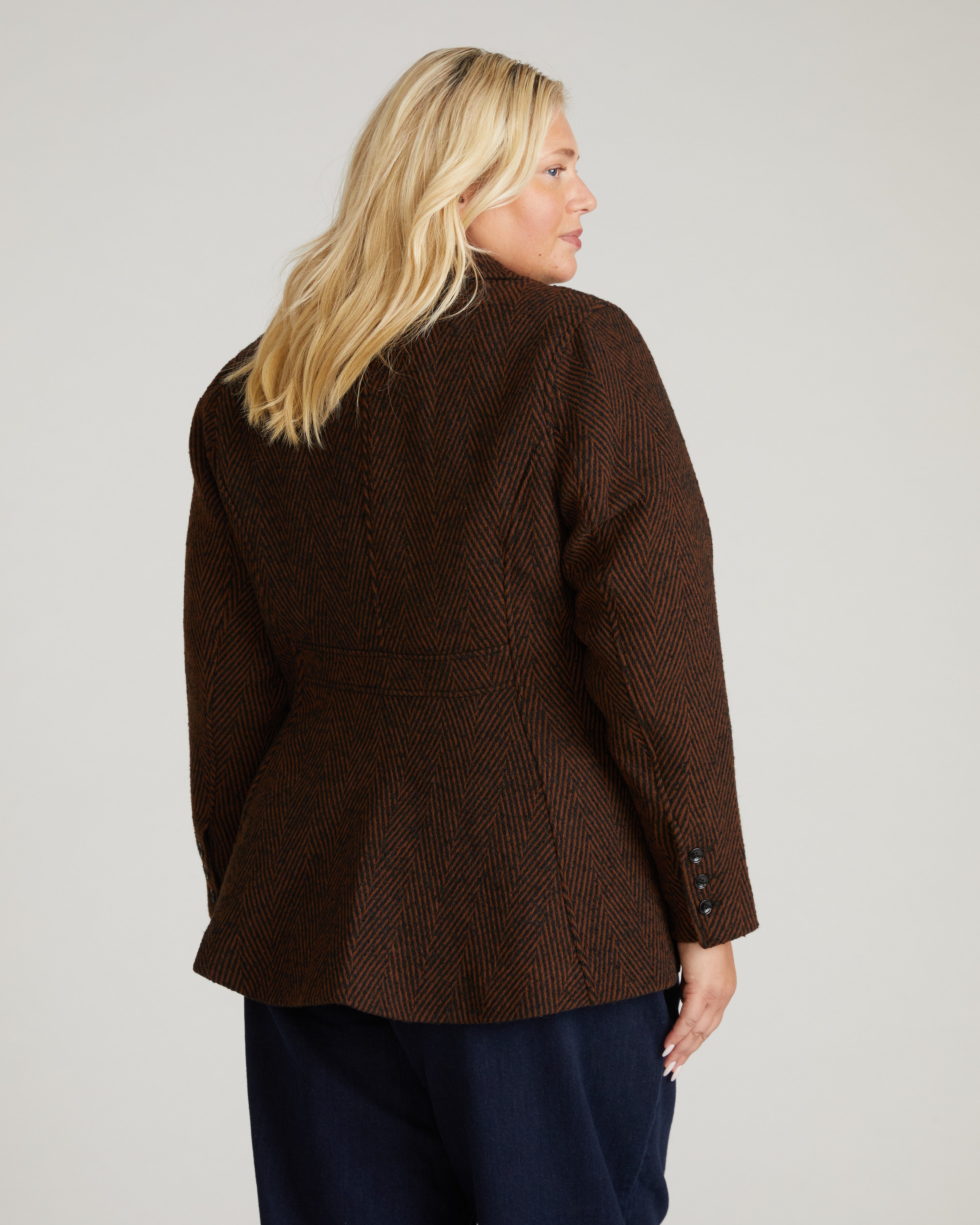 Kidjo Tailored Wool Jacket - Black/Brown Herringbone – Universal
