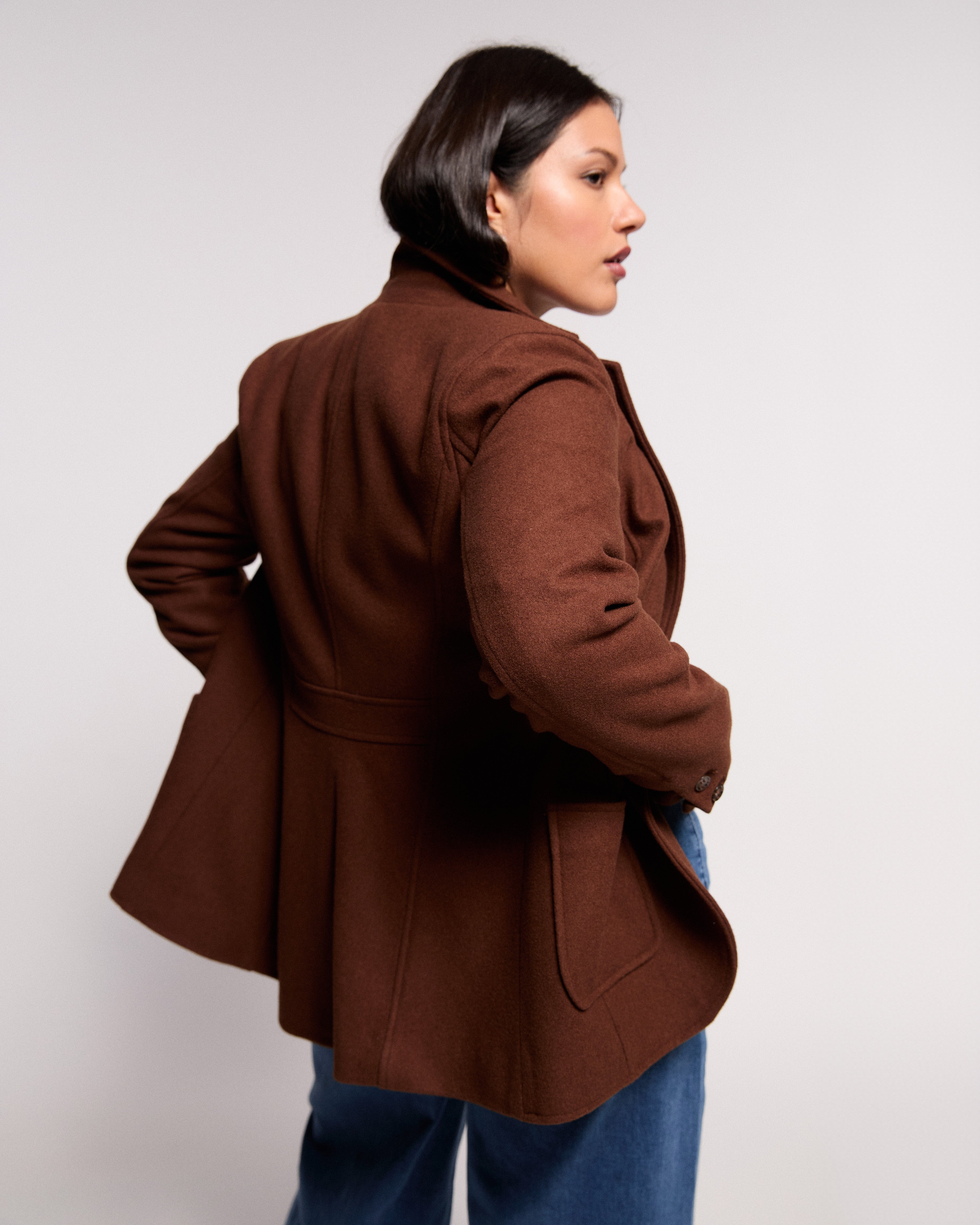 リエルリシェrielleriche Wool Jacket Coat:Brown Kidjo Tailored Wool Jacket - Grizzly – Universal Standard