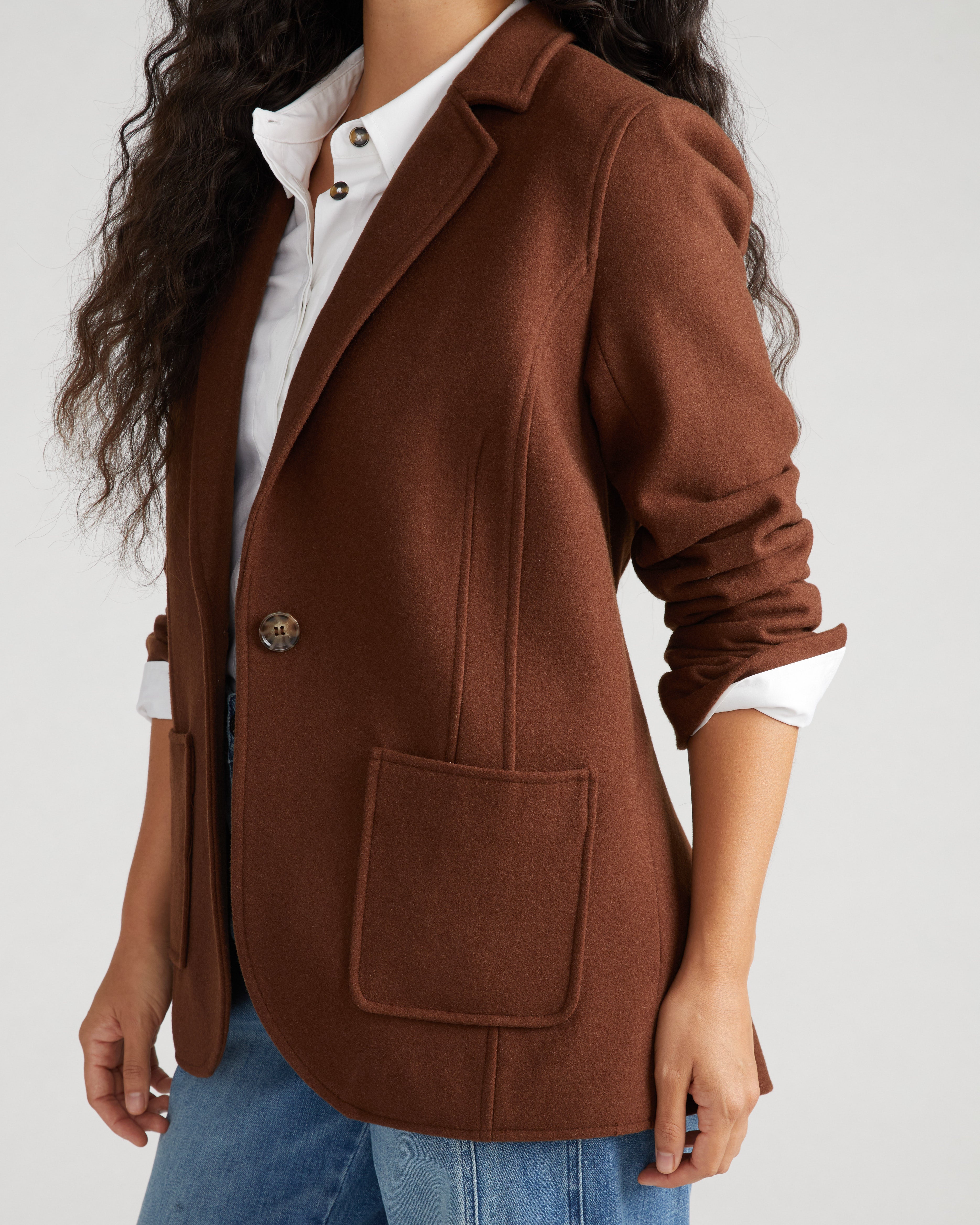 Kidjo Tailored Wool Jacket - Grizzly – Universal Standard