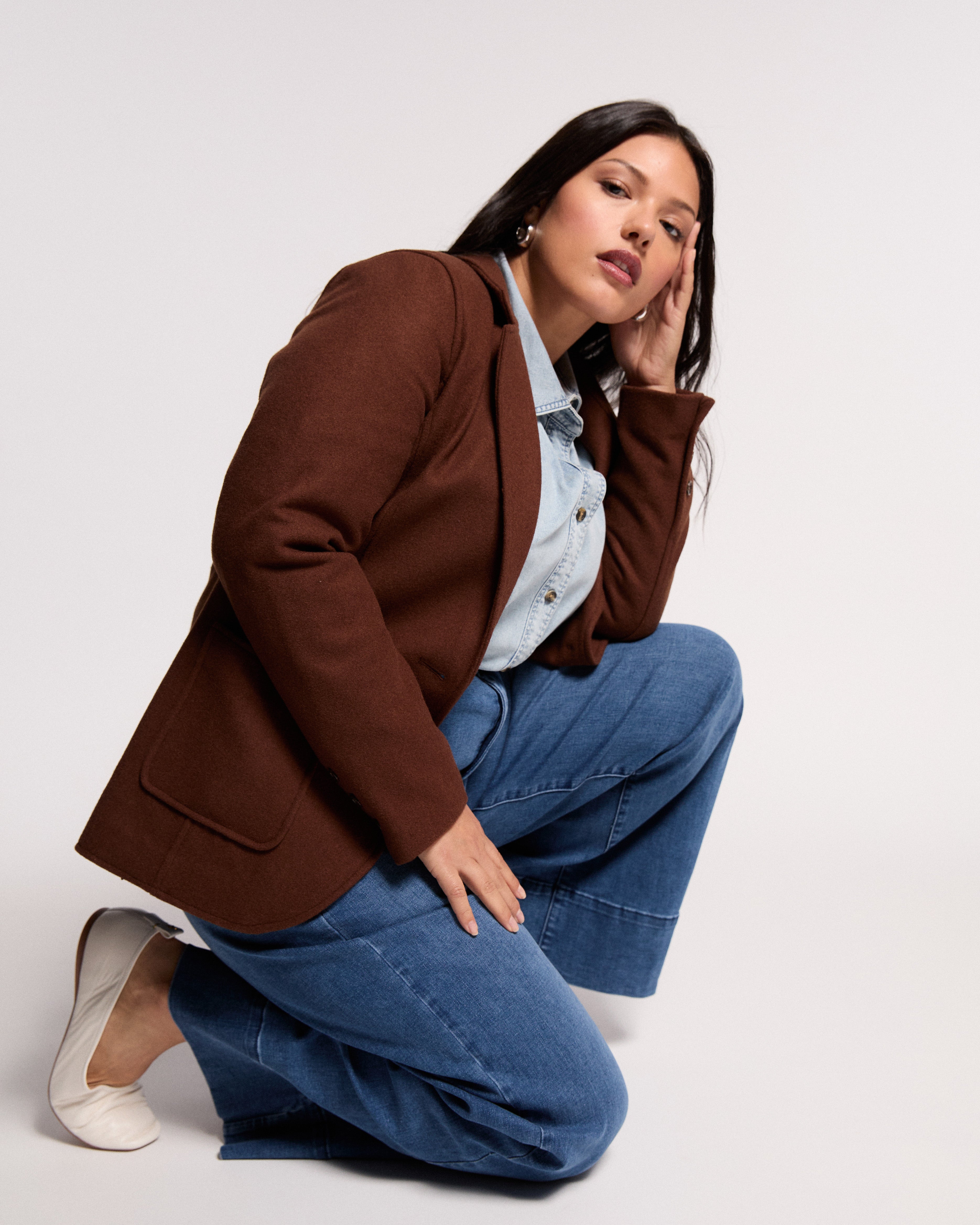 Kidjo Tailored Wool Jacket - Grizzly – Universal Standard