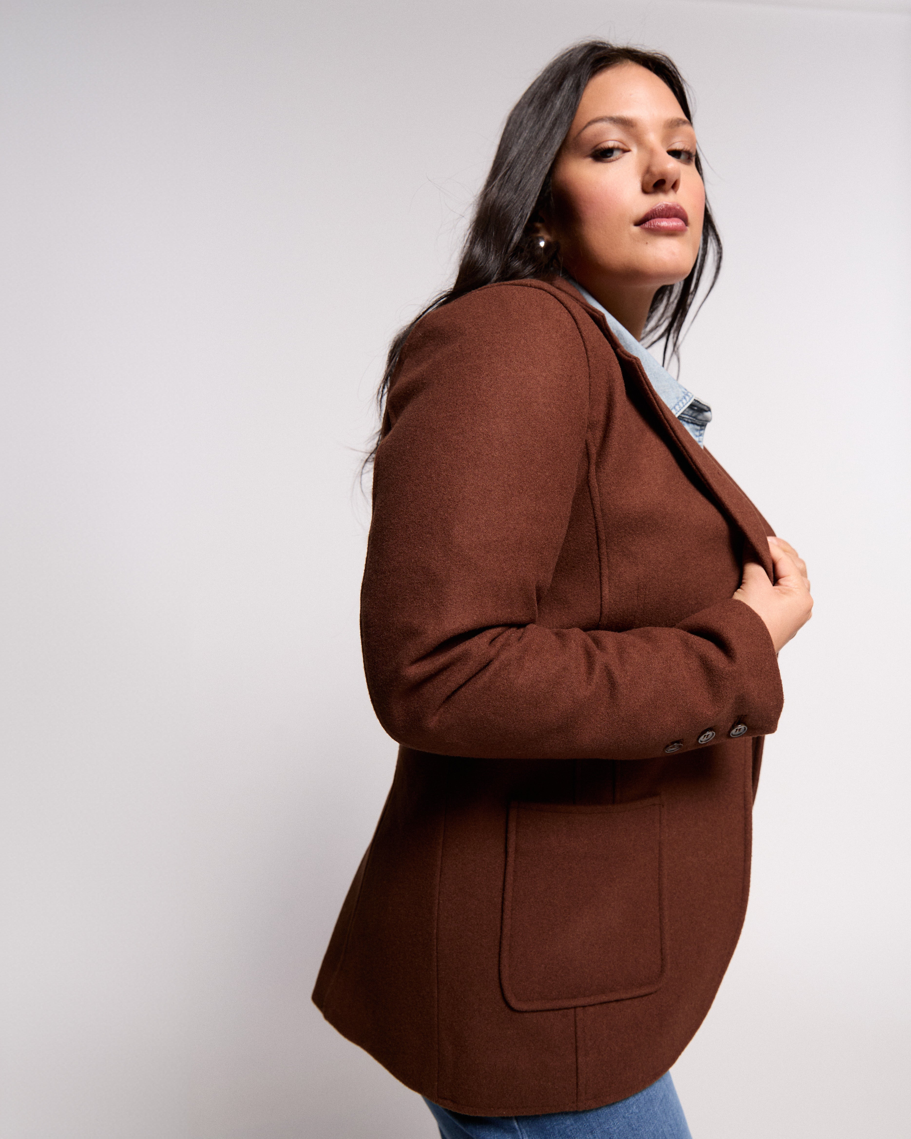 Kidjo Tailored Wool Jacket - Grizzly – Universal Standard