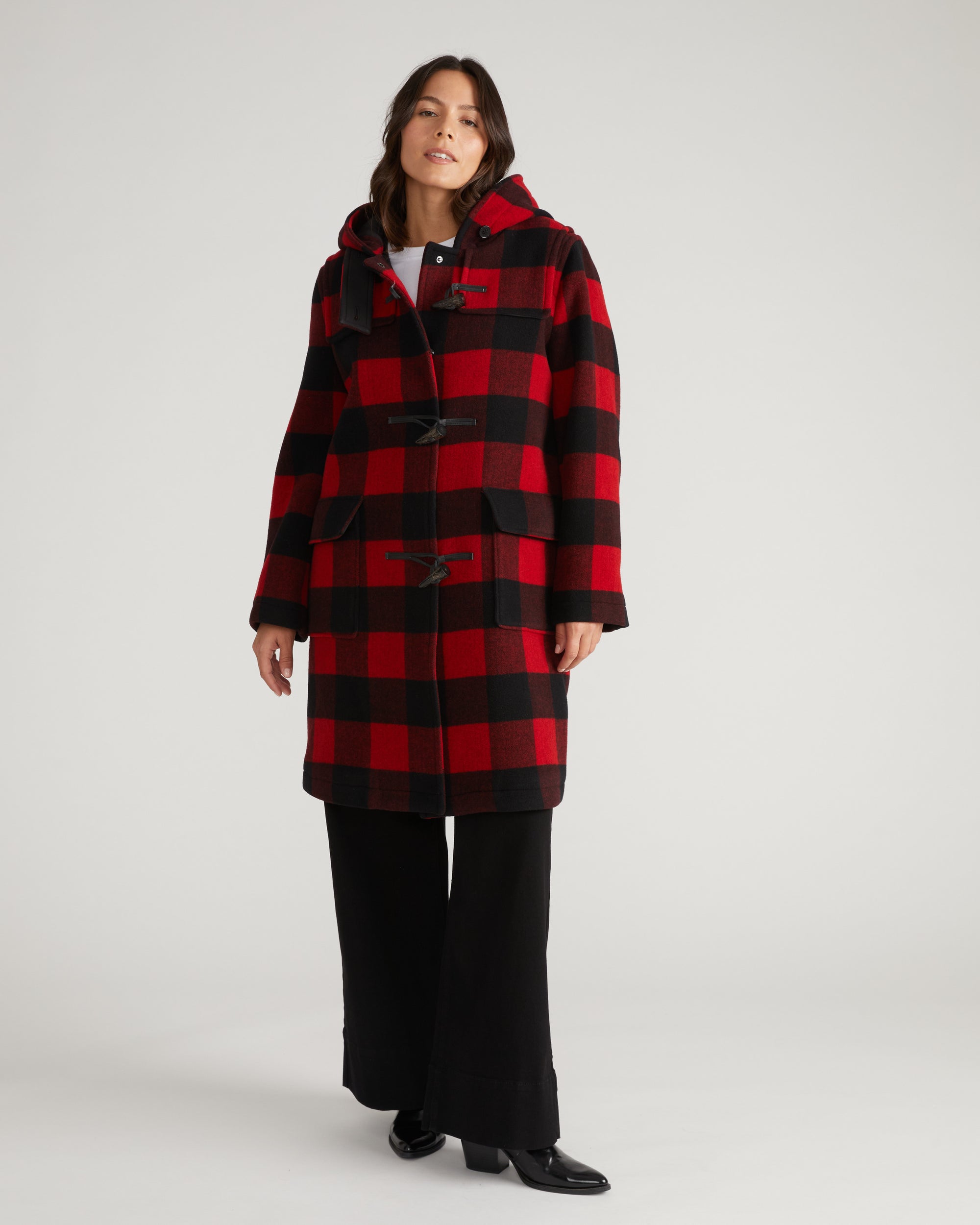 Highlands Duffle Coat - Red Buffalo Check