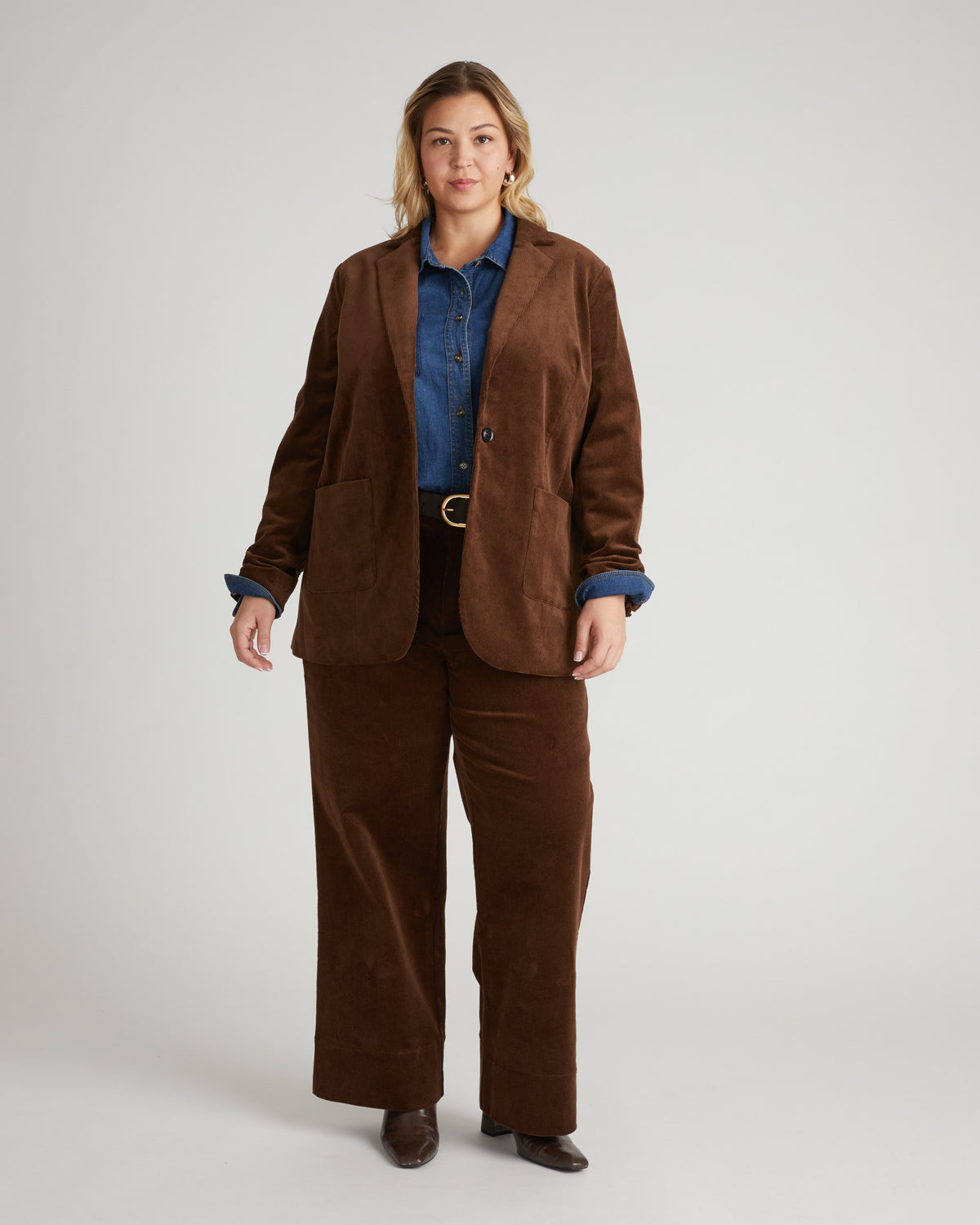 Davis Corduroy Blazer - Coffee | Plus Size & Straight Size Women's Fashion | Universal Standard
