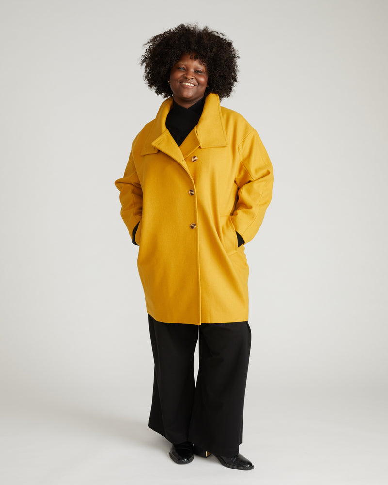 Marlo Cocoon Coat - Mustard