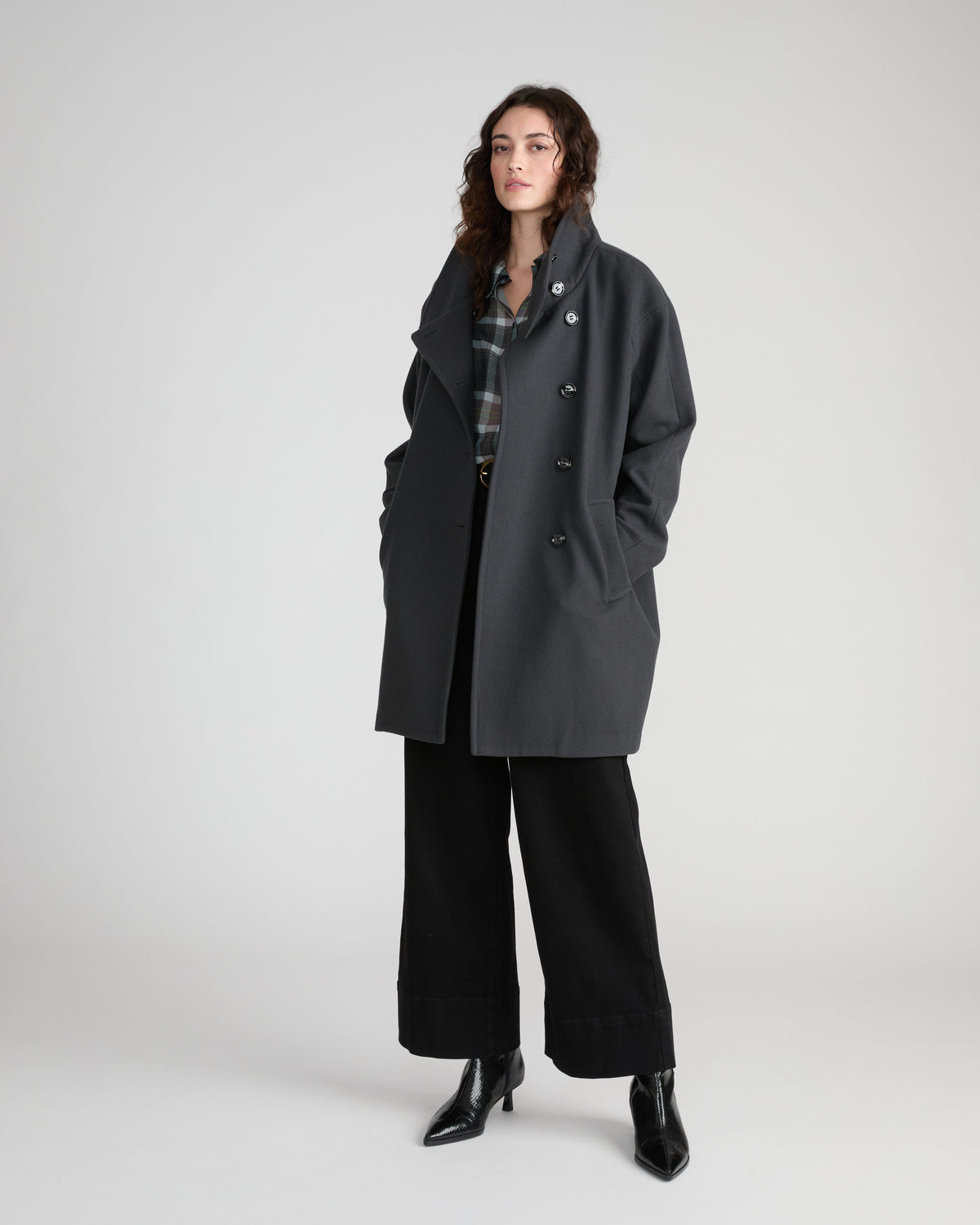 Marlo Cocoon Coat - Obsidian Gray