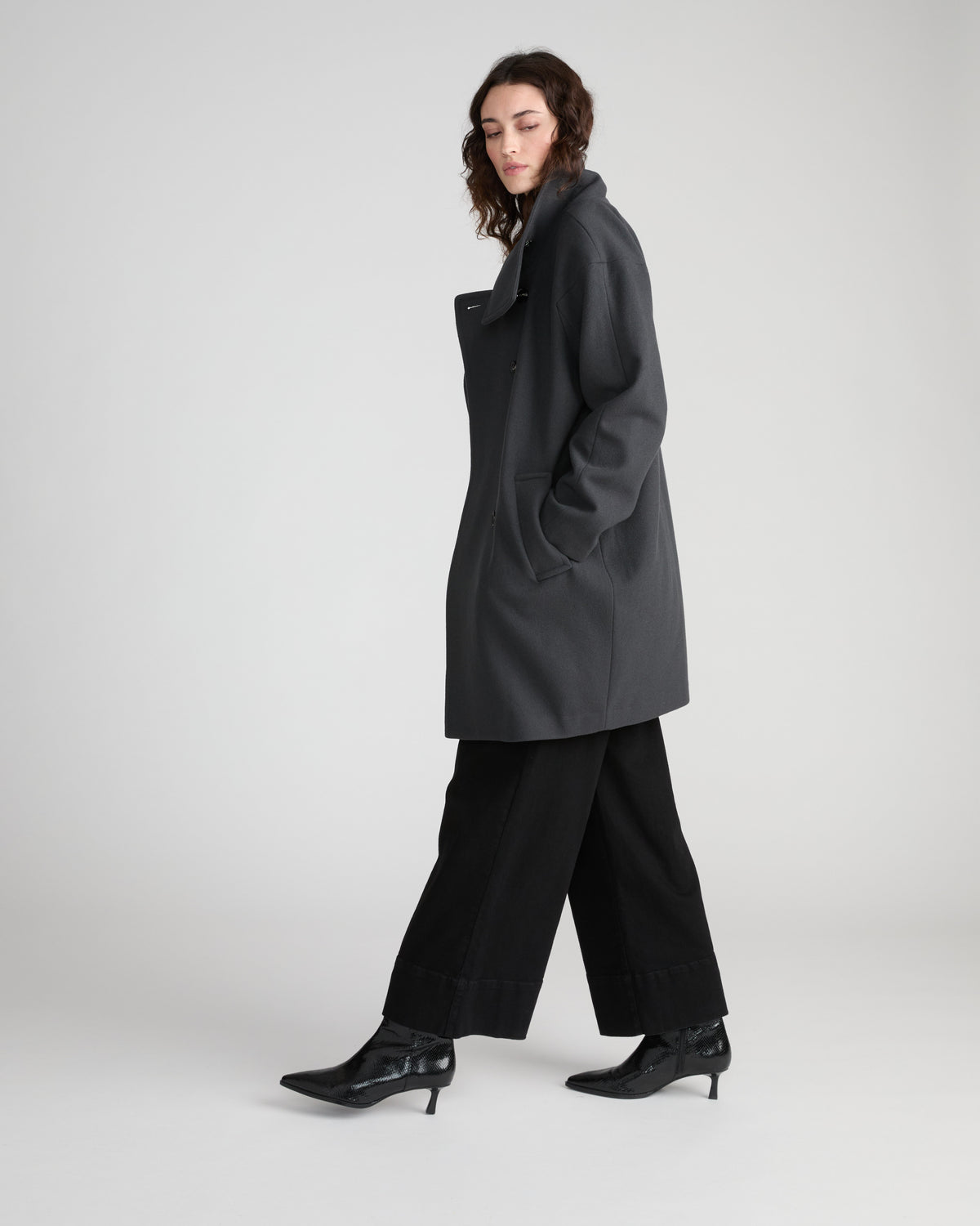 Marlo Cocoon Coat - Obsidian Gray