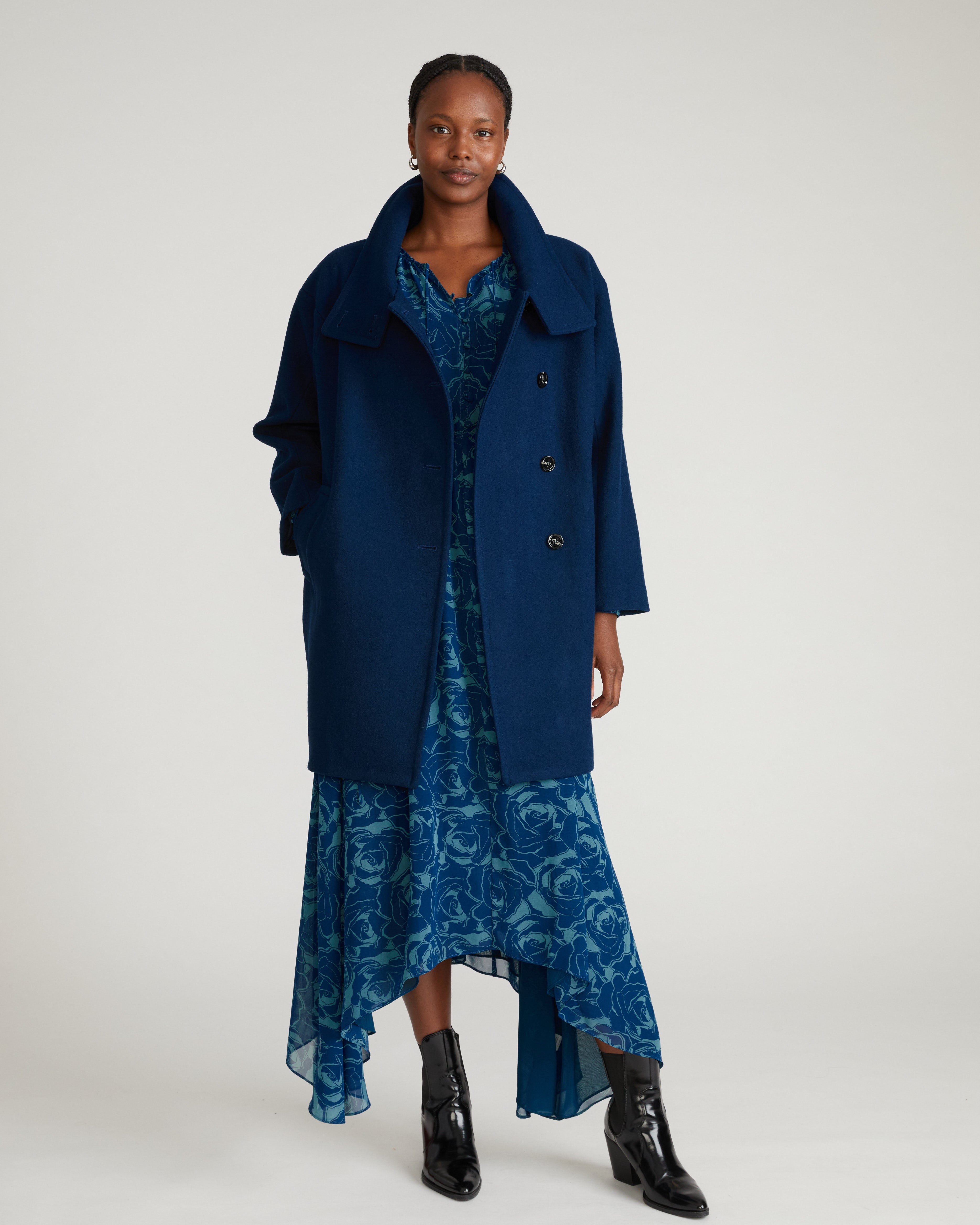 Marlo Cocoon Coat - Pageant Blue – Universal Standard