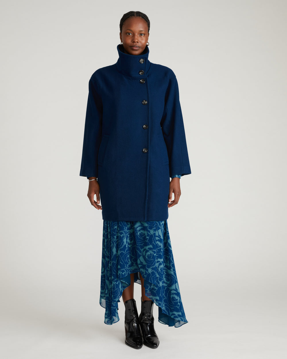 Marlo Cocoon Coat - Pageant Blue