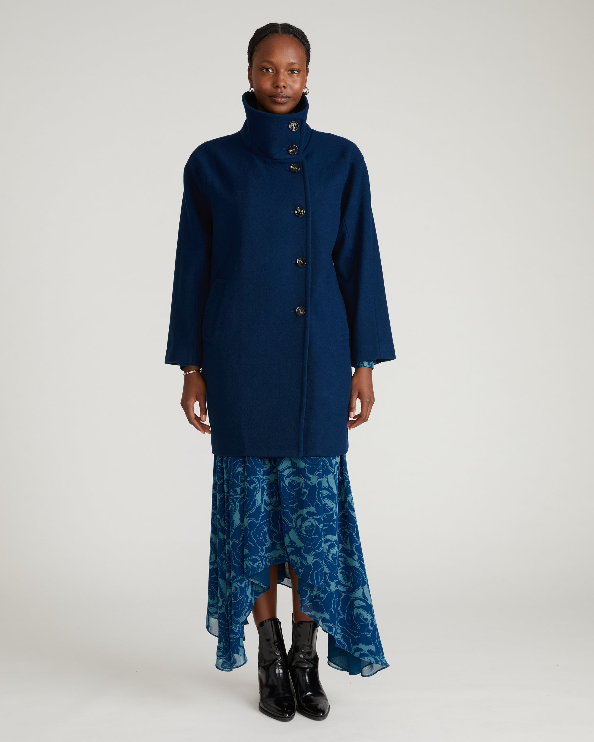 Marlo Cocoon Coat - Pageant Blue
